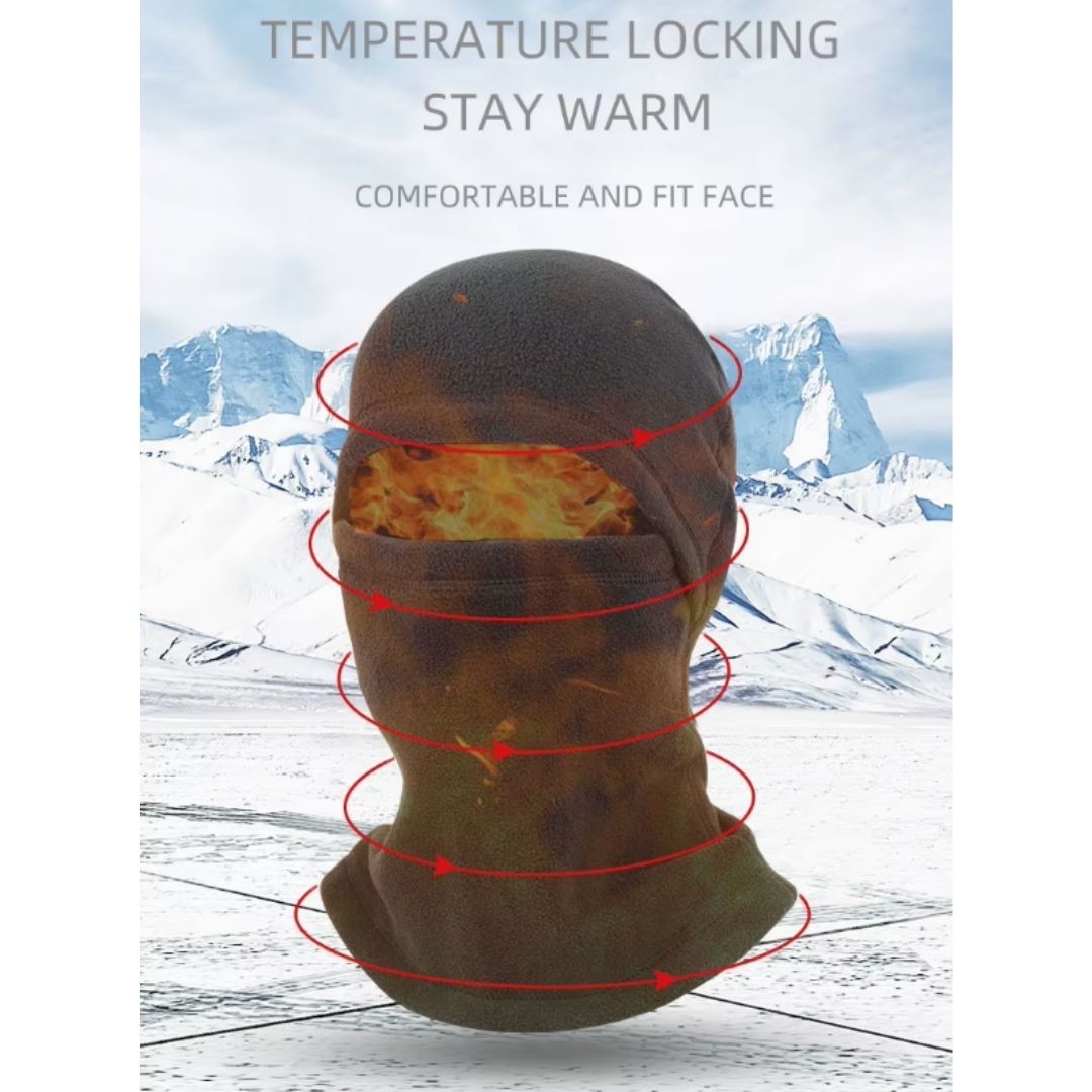Quick-Fold Ski Mask Balaclava Windproof Fleece Full Face Cover for Motorcycle, Skiing & Winter Sports Warm Black Hoodie Windproof Coldproof Smokeproof Dustproof Fleece FM-10