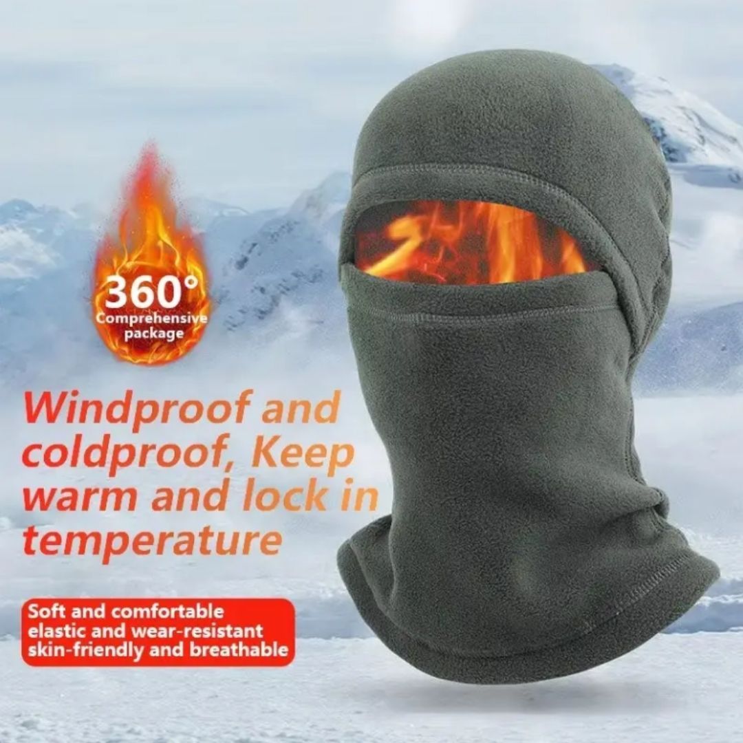 Quick-Fold Windproof Fleece Balaclava Mask Warm Thermal Full Face Cover with Breathable Filter for Winter Outdoor Sports FM 10 Black Hiking Camping Military Tactical