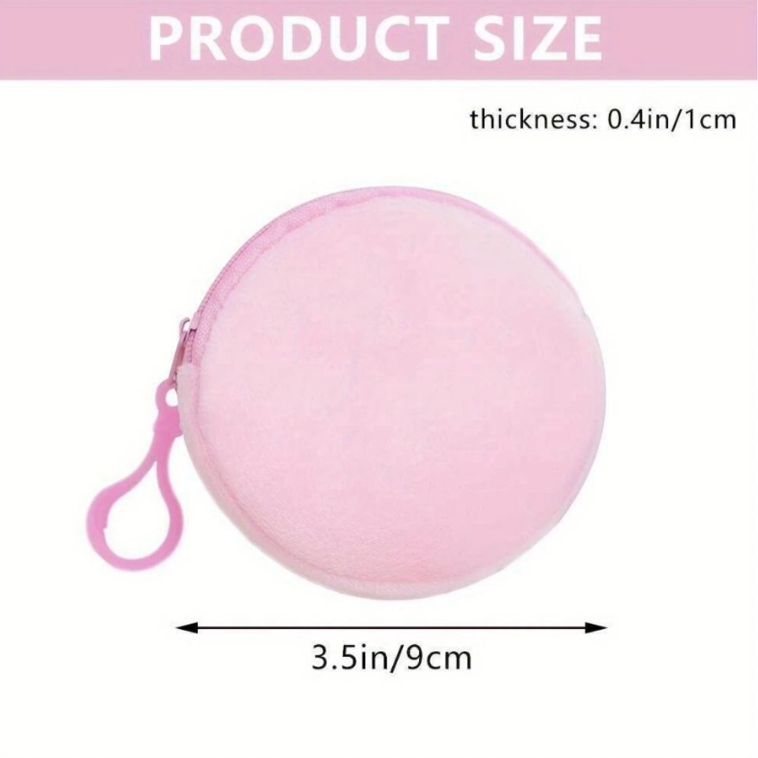 2-in-1 Plush 3D Coin Purse Keychain Soft Zippered Mini Wallet for Earphones, lipstick ,Cards, Candy & Makeup Keyholder Women Girls Ladies Gift Girlfriend Pendant PINK Keyring Bag Travel Portable 8 cm