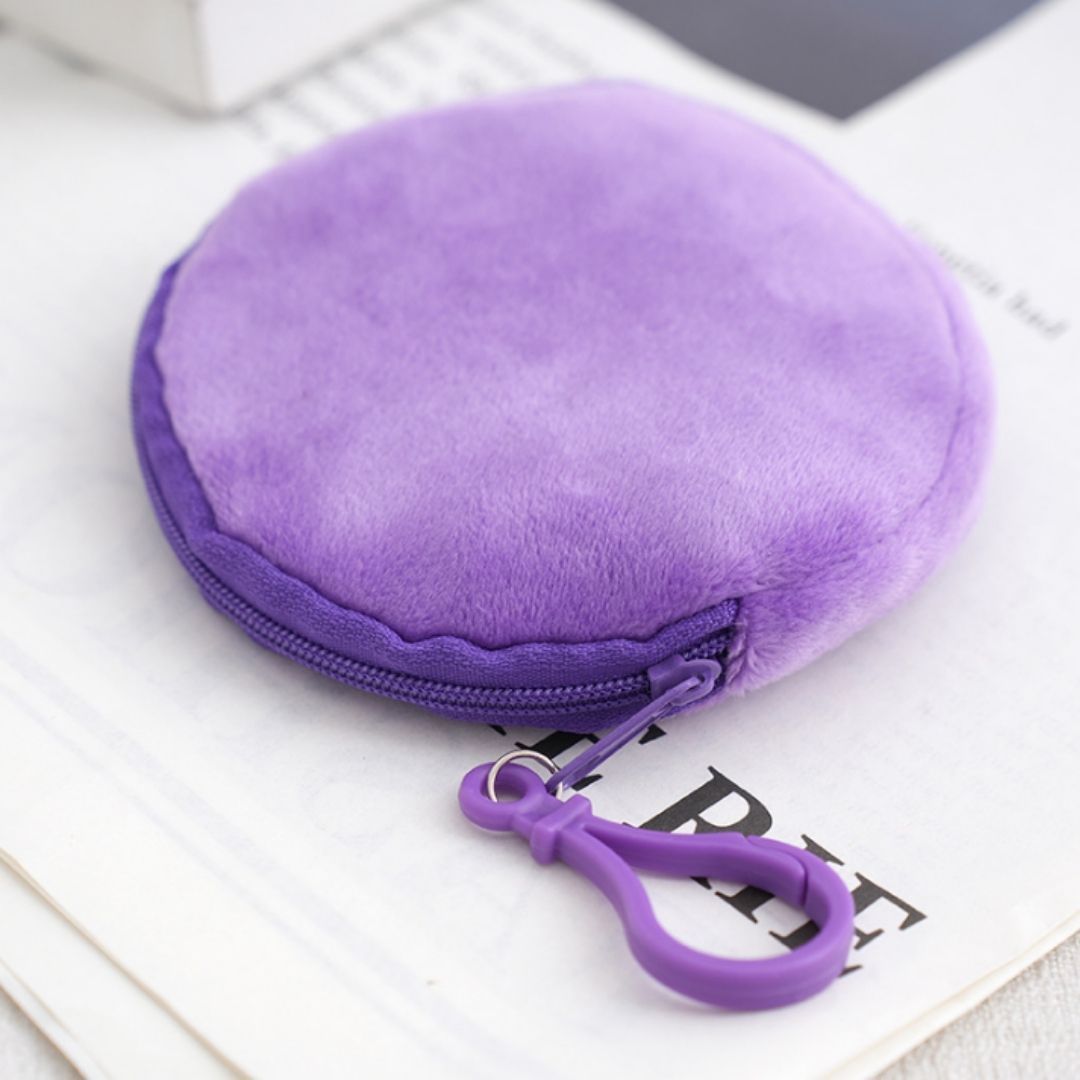 2-in-1 Plush Coin Purse Keychain Cute 3D Hidden Wallet Pouch Keyholder Women Girls Ladies Gift Unique Designer Birthday Wedding Valentines Day New Year 8 CM PURPLE Mother Sister Daughter Girlfriend