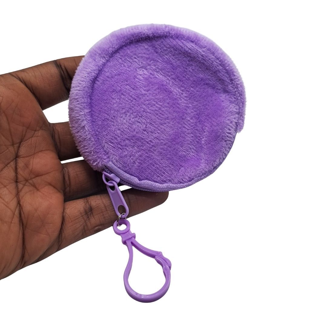 2-in-1 Plush Coin Purse Keychain Cute 3D Hidden Wallet Pouch Keyholder Women Girls Ladies Gift Unique Designer Birthday Wedding Valentines Day New Year 8 CM PURPLE Mother Sister Daughter Girlfriend