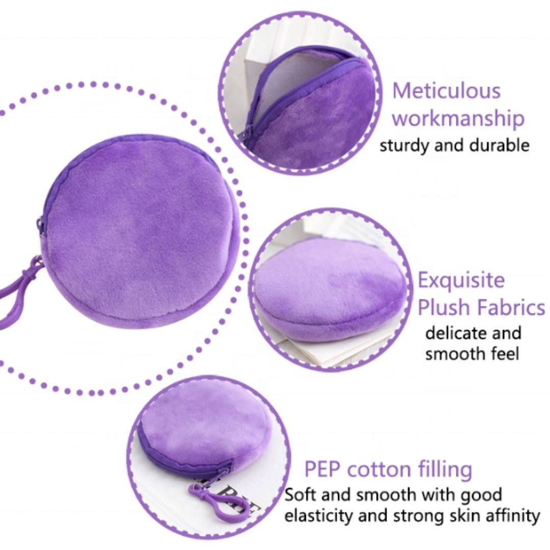 2-in-1 Plush Coin Purse Keychain Cute 3D Hidden Wallet Pouch Keyholder Women Girls Ladies Gift Unique Designer Birthday Wedding Valentines Day New Year 8 CM PURPLE Mother Sister Daughter Girlfriend