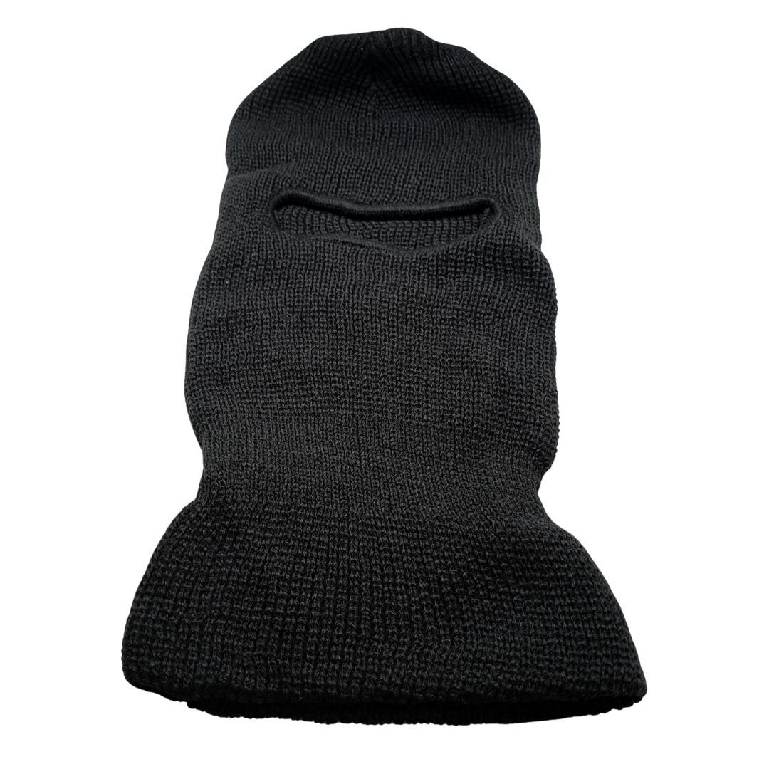 Knitted Thermal Balaclava One Hole Warm Full Face Ski Mask & Neck Warmer FM 11 Thick Embroidered Sweater Scarf Coldproof Military Uniform Knit Elastic BLACK Headgear Windproof Sunproof Smokeproof Dust