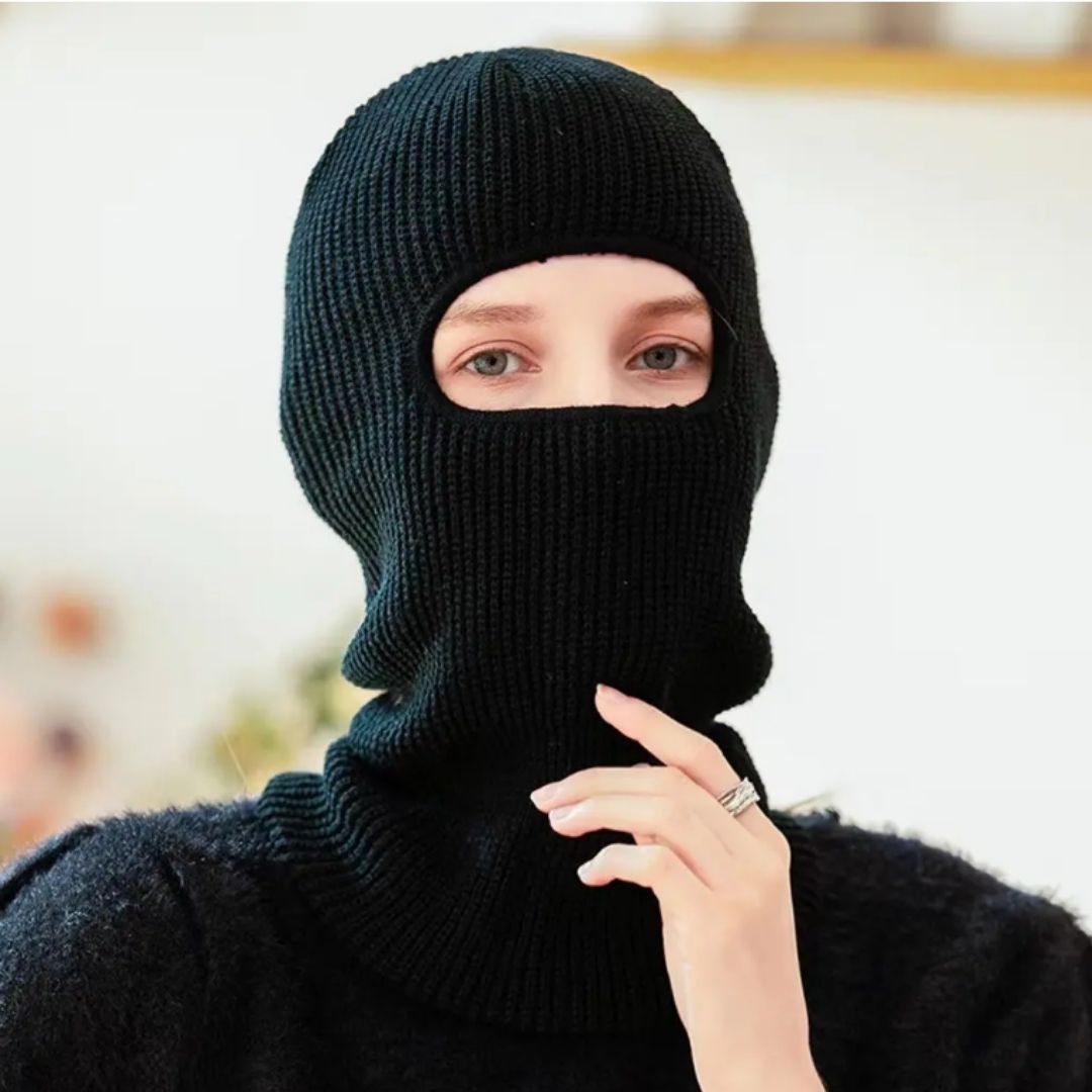 Windproof Thermal Balaclava Warm Full Face Knit Ski Mask & Helmet Liner for Winter Sports FM-11 Thick Sweater Neck Gaiter Anti-Cold Acrylic Knitted Elastic BLACK Bandana Tactical Military Uniform
