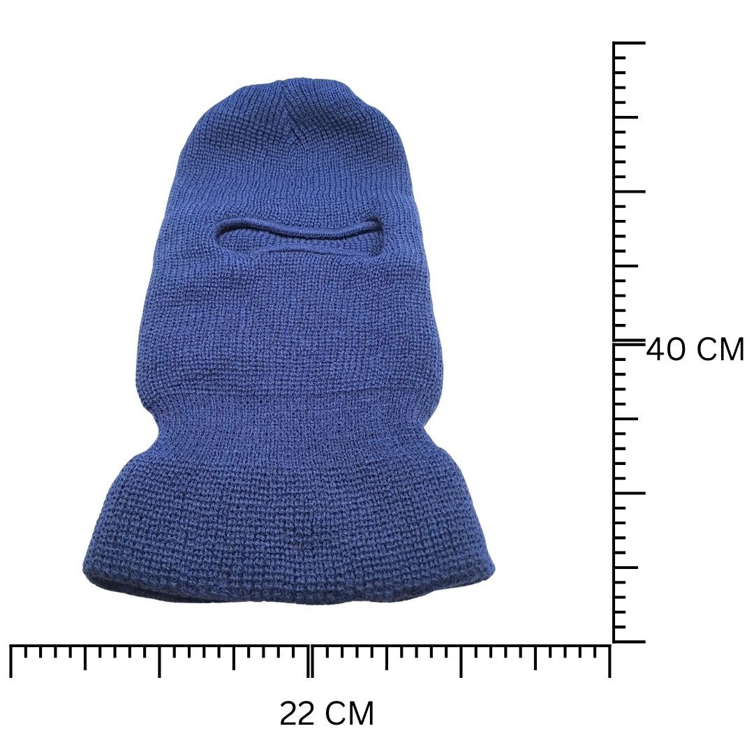 Extreme Cold Weather Winter Knitted Thermal Balaclava One Hole Warm Full Face Ski Mask & Neck Warmer FM 11 Thick Embroidered Sweater Scarf Coldproof Military Uniform Knit Elastic BLUE DARK NAVY