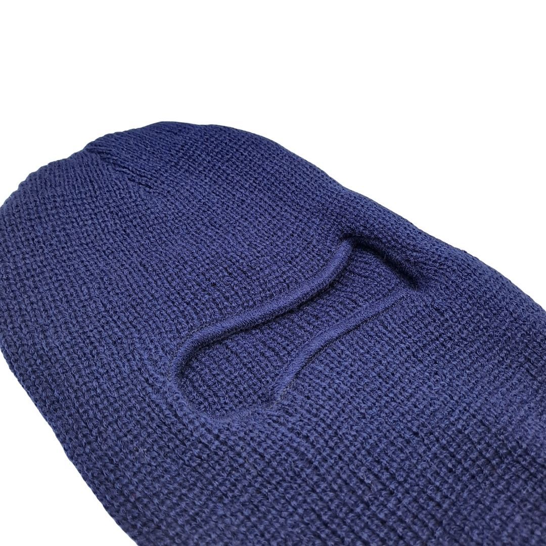 Extreme Cold Weather Winter Knitted Thermal Balaclava One Hole Warm Full Face Ski Mask & Neck Warmer FM 11 Thick Embroidered Sweater Scarf Coldproof Military Uniform Knit Elastic BLUE DARK NAVY