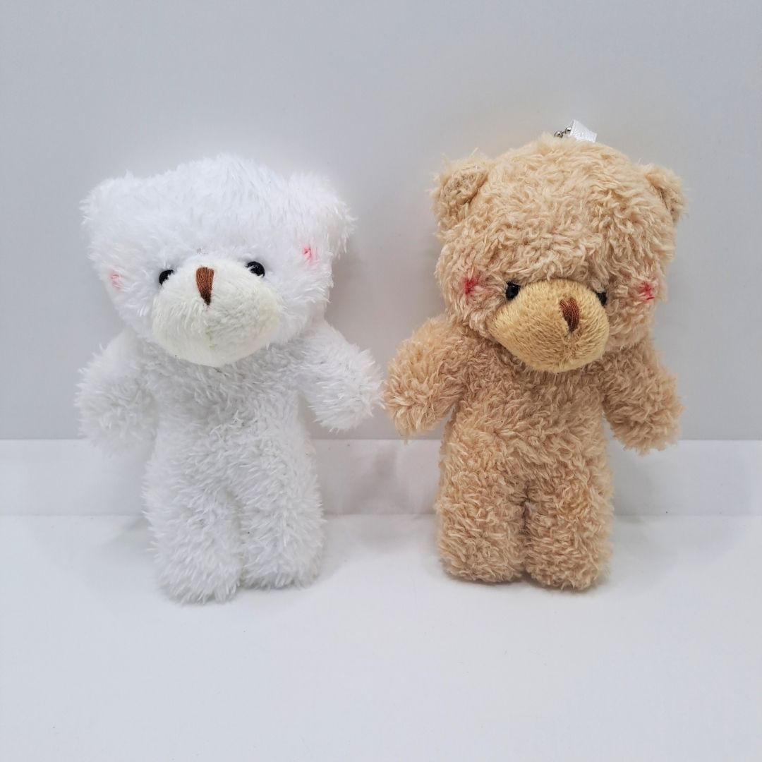 Fluffy 3D Teddy Bear Plush Keychain – Soft Mini Stuffed Toy Bag Pendant & Car Charm Gift for Women, Girls, and Kids Pom Fur Keyholder Keyring Backpack Cartoon Decoration Handbag Decor Decoration Toy