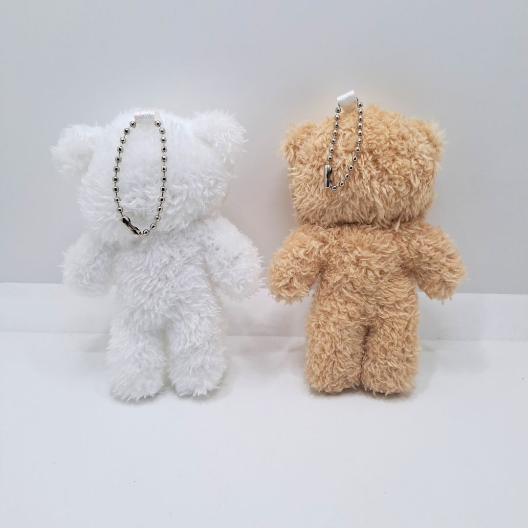Fluffy 3D Teddy Bear Plush Keychain – Soft Mini Stuffed Toy Bag Pendant & Car Charm Gift for Women, Girls, and Kids Pom Fur Keyholder Keyring Backpack Cartoon Decoration Handbag Decor Decoration Toy