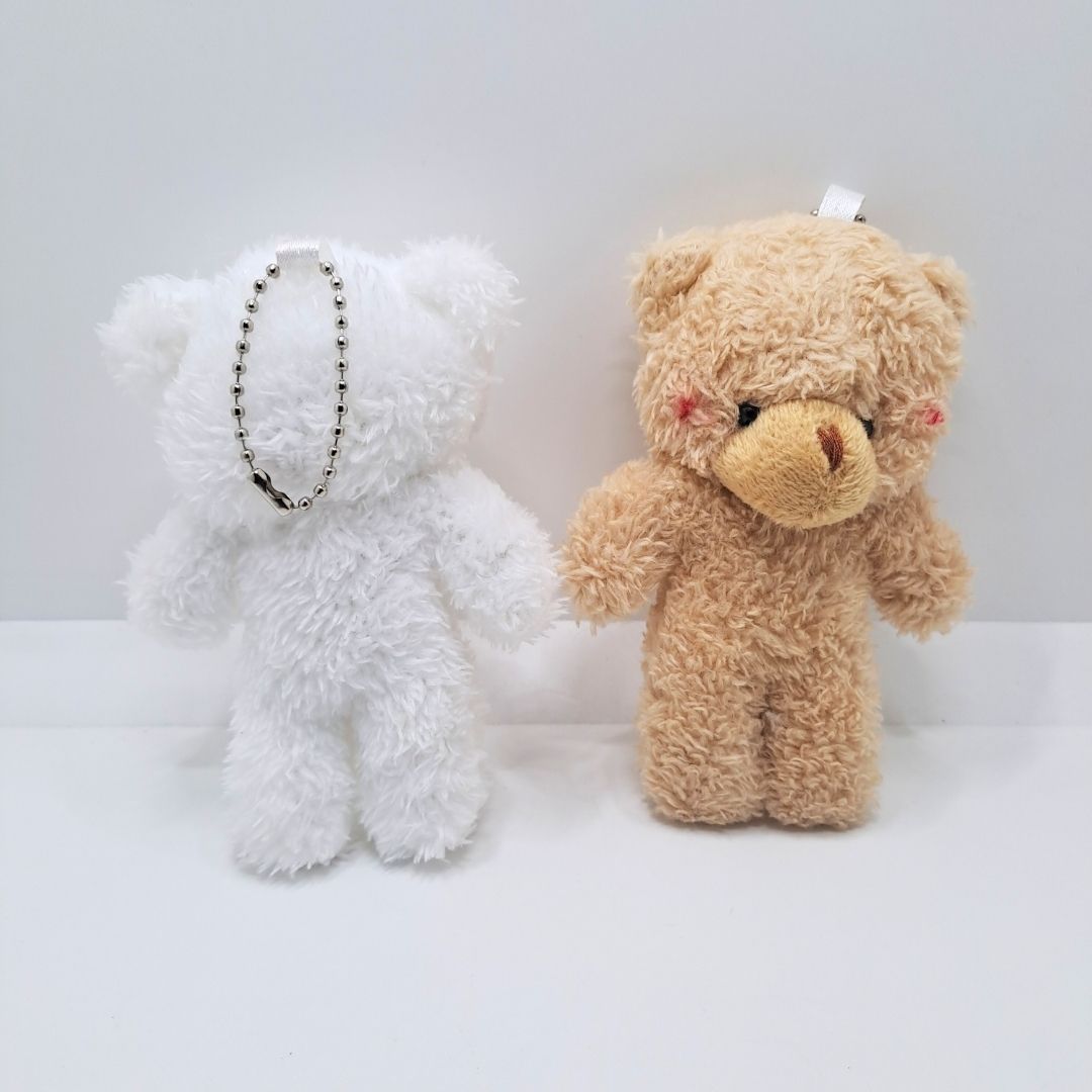 Fluffy 3D Teddy Bear Plush Keychain – Soft Mini Stuffed Toy Bag Pendant & Car Charm Gift for Women, Girls, and Kids Pom Fur Keyholder Keyring Backpack Cartoon Decoration Handbag Decor Decoration Toy