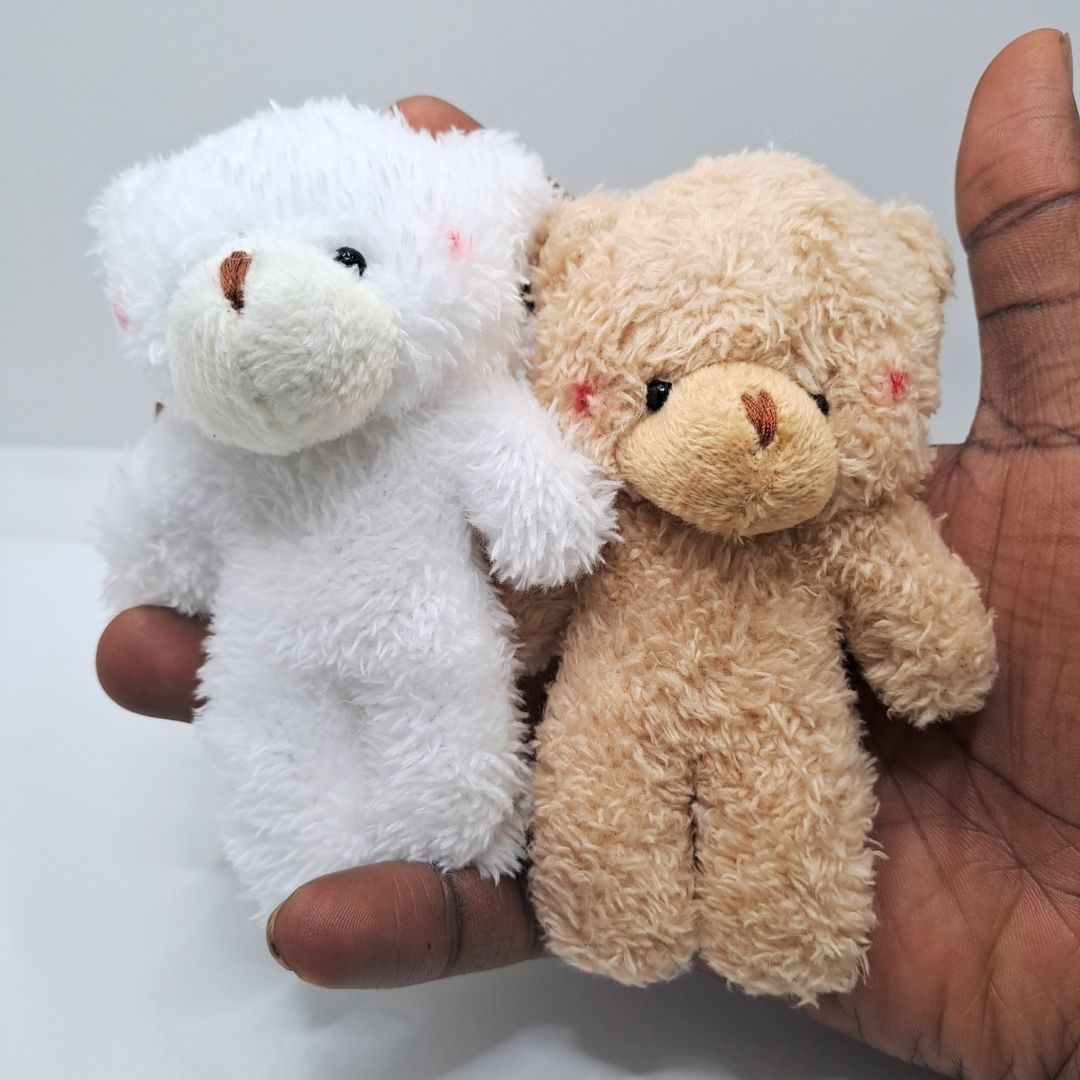 Fluffy 3D Teddy Bear Plush Keychain – Soft Mini Stuffed Toy Bag Pendant & Car Charm Gift for Women, Girls, and Kids Pom Fur Keyholder Keyring Backpack Cartoon Decoration Handbag Decor Decoration Toy