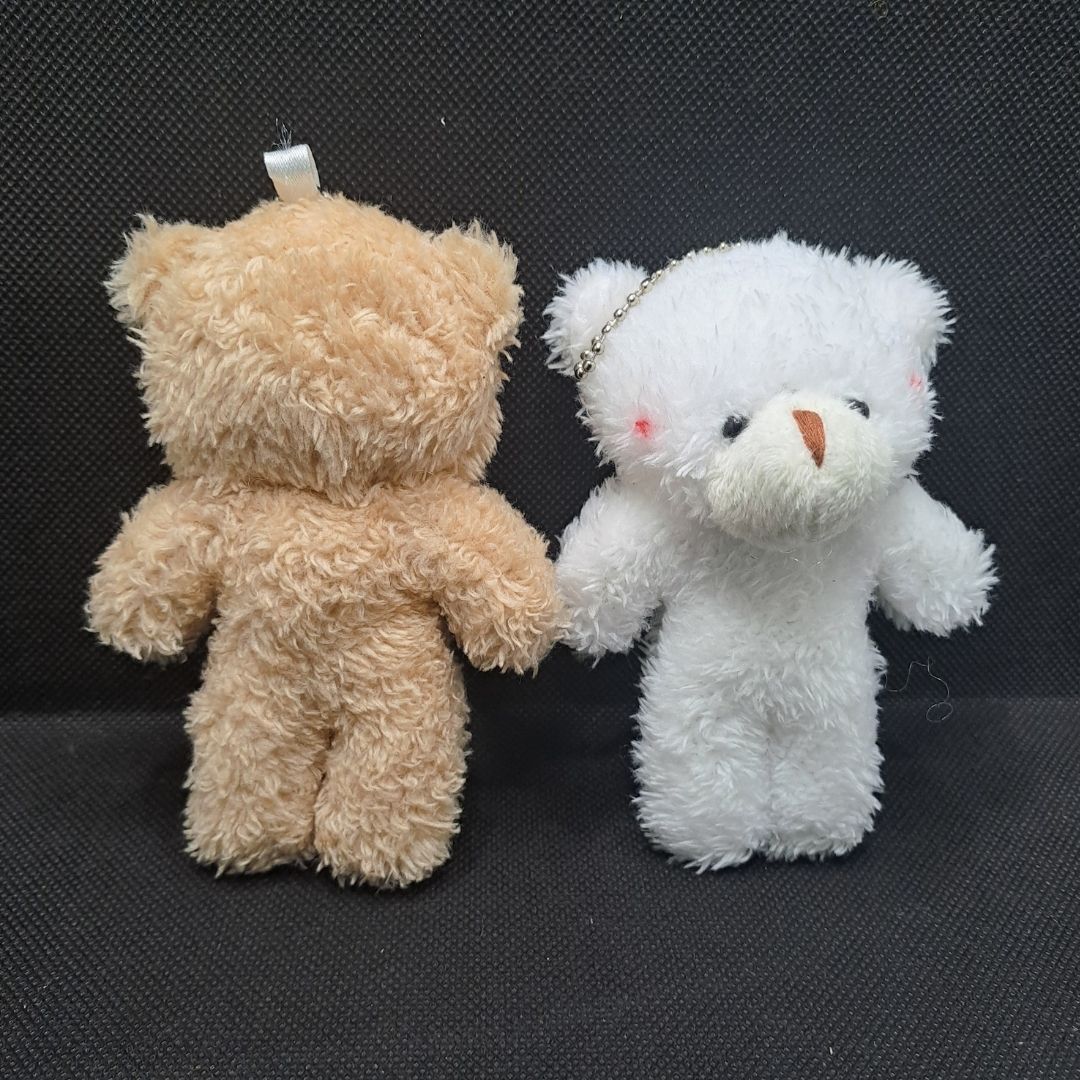 Plush 3D Teddy Bear Mini Keychain - Soft Round Zippered Coin Purse & Bag Pendant for Girls Ladies Girlfriend Sister Wife Mother Friend and Women Gift Handbag Toy Bouquet Birthday Secret Santa Doll