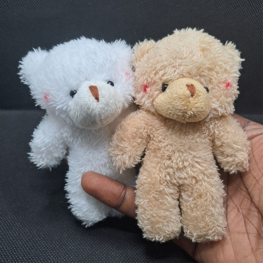 Plush 3D Teddy Bear Mini Keychain - Soft Round Zippered Coin Purse & Bag Pendant for Girls Ladies Girlfriend Sister Wife Mother Friend and Women Gift Handbag Toy Bouquet Birthday Secret Santa Doll