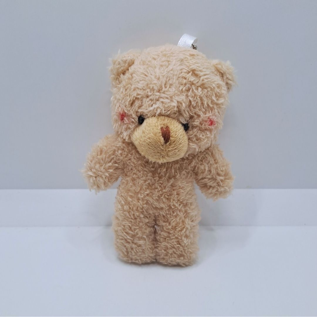 BROWN Cute 3D Teddy Bear Plush Keychain Mini Stuffed Animal Bag Charm Gift Christmas Valentines Day Wedding Anniversary New Year Happy Birthday Graduation Key Chain Holder Ring Ramadhan Diwali Furry