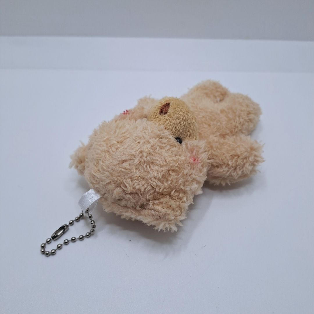 BROWN Cute 3D Teddy Bear Plush Keychain Mini Stuffed Animal Bag Charm Gift Christmas Valentines Day Wedding Anniversary New Year Happy Birthday Graduation Key Chain Holder Ring Ramadhan Diwali Furry