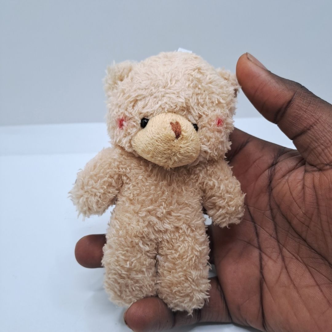 BROWN Cute 3D Teddy Bear Plush Keychain Mini Stuffed Animal Bag Charm Gift Christmas Valentines Day Wedding Anniversary New Year Happy Birthday Graduation Key Chain Holder Ring Ramadhan Diwali Furry