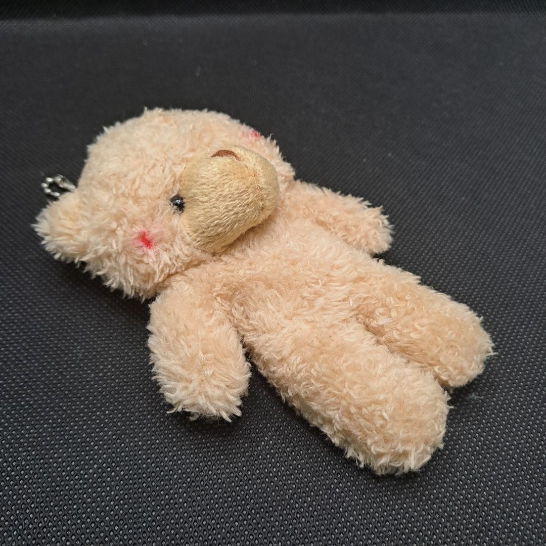 Fluffy 3D Teddy Bear Plush Keychain BROWN Soft Mini Stuffed Toy Bag Pendant & Car Charm Gift for Women, Girls, and Kids Pom Fur Keyholder Keyring Backpack Cartoon Decoration