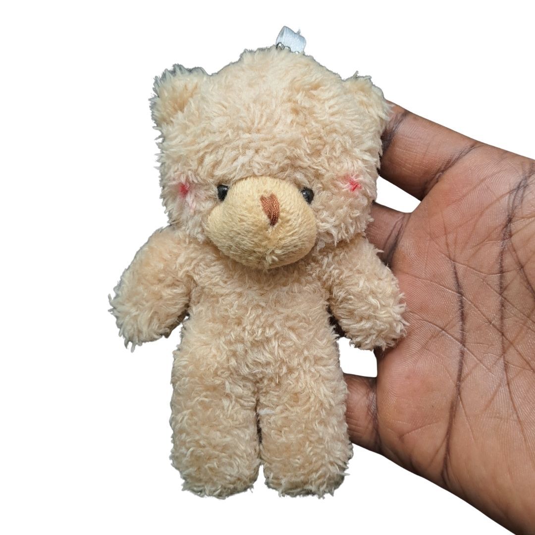 Cute Plush Teddy Bear Keychain BROWN 3D Soft Stuffed Animal Key Ring for Bag, Backpack & Car (Gift for Women, Girls, Kids) Pom Pom Fur Tiny Keyholder Keyring Toy Décor Pendant Ladies Sister Mother