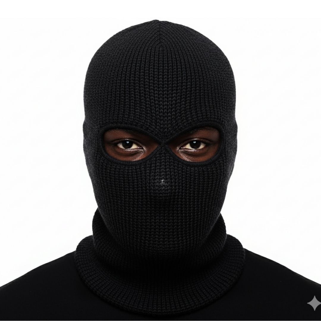 Extreme Cold Weather Tactical 2-Hole Thermal Balaclava BLACK Unisex Winter Knit Ski Mask for Outdoor Sports, Motorbike & Cycling FM12 Sweater Beanie Anti-UV Anti-Cold Anti-Dust Anti-Smoke Anti-Wind