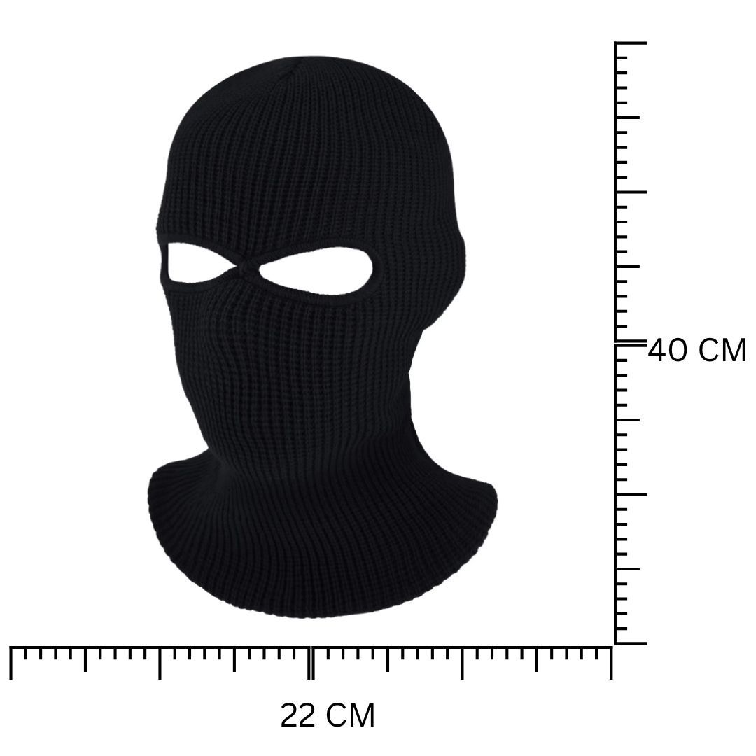 Extreme Cold Weather Tactical 2-Hole Thermal Balaclava BLACK Unisex Winter Knit Ski Mask for Outdoor Sports, Motorbike & Cycling FM12 Sweater Beanie Anti-UV Anti-Cold Anti-Dust Anti-Smoke Anti-Wind