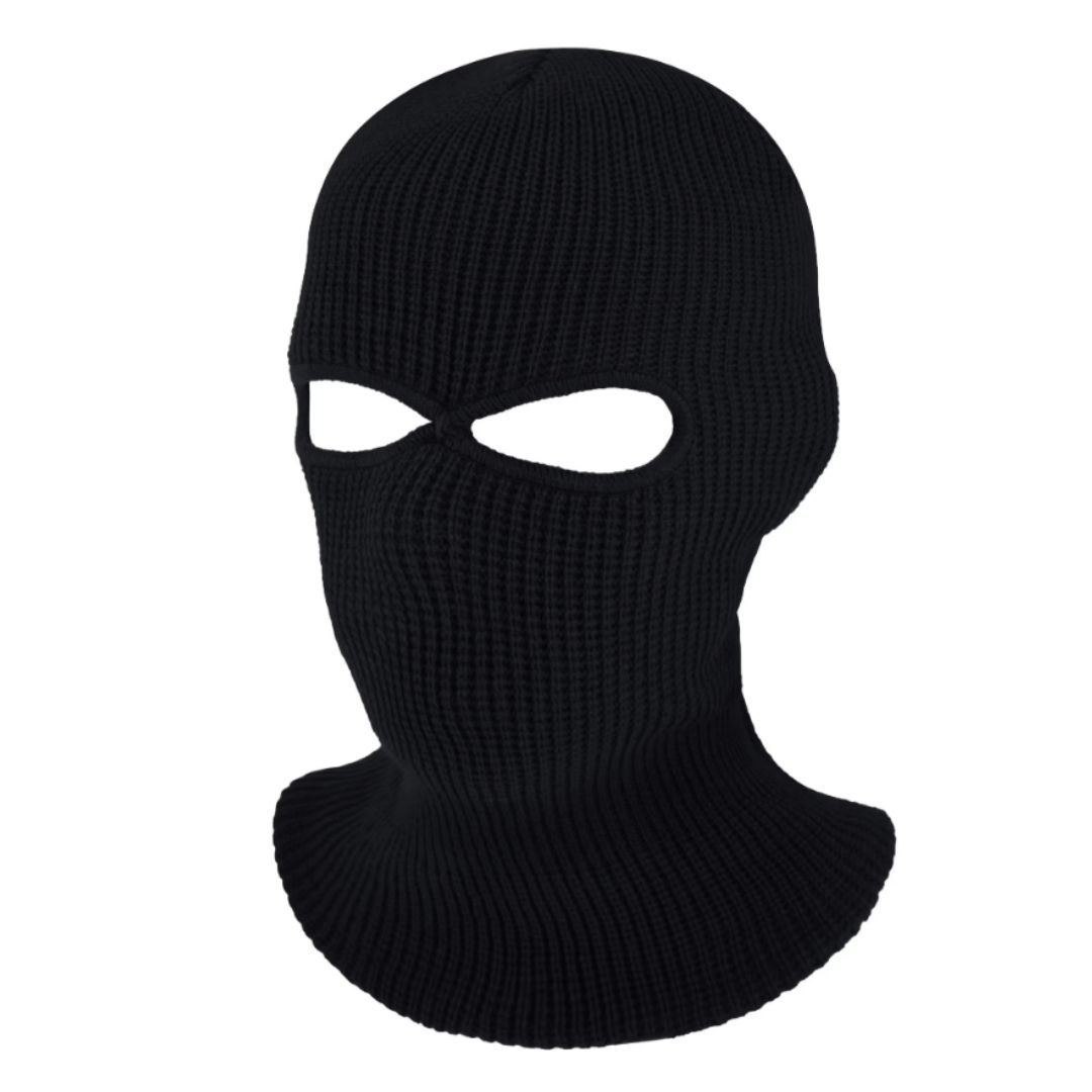 Extreme Cold Weather Tactical 2-Hole Thermal Balaclava BLACK Unisex Winter Knit Ski Mask for Outdoor Sports, Motorbike & Cycling FM12 Sweater Beanie Anti-UV Anti-Cold Anti-Dust Anti-Smoke Anti-Wind