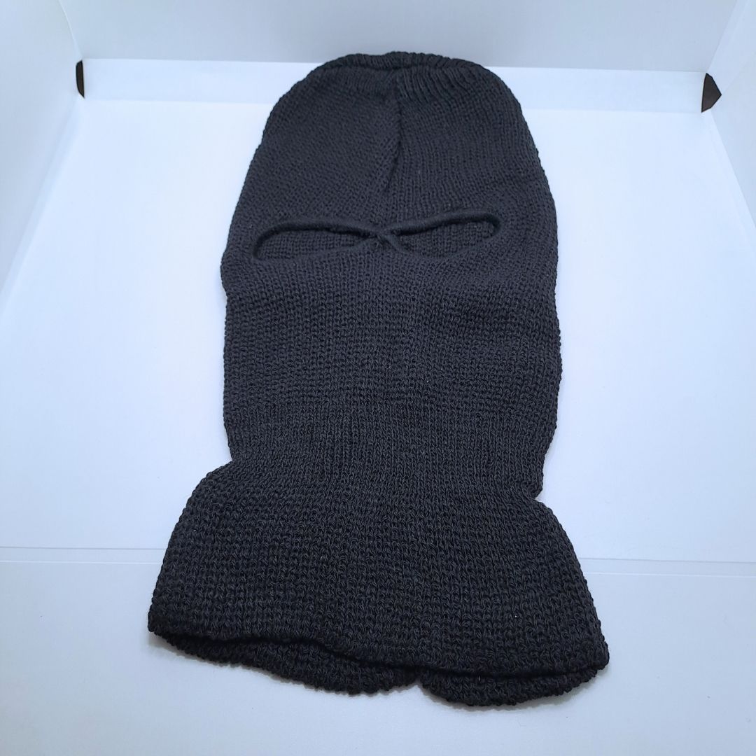 Knitted 2-Hole Thermal Balaclava BLACK Full Face Ski Mask & Neck Warmer FM12 Extreme Cold Weather Winter Knit Heavy Duty Tactical Military Uniform Hunting Hiking Mountaineering Gaiter Elastic