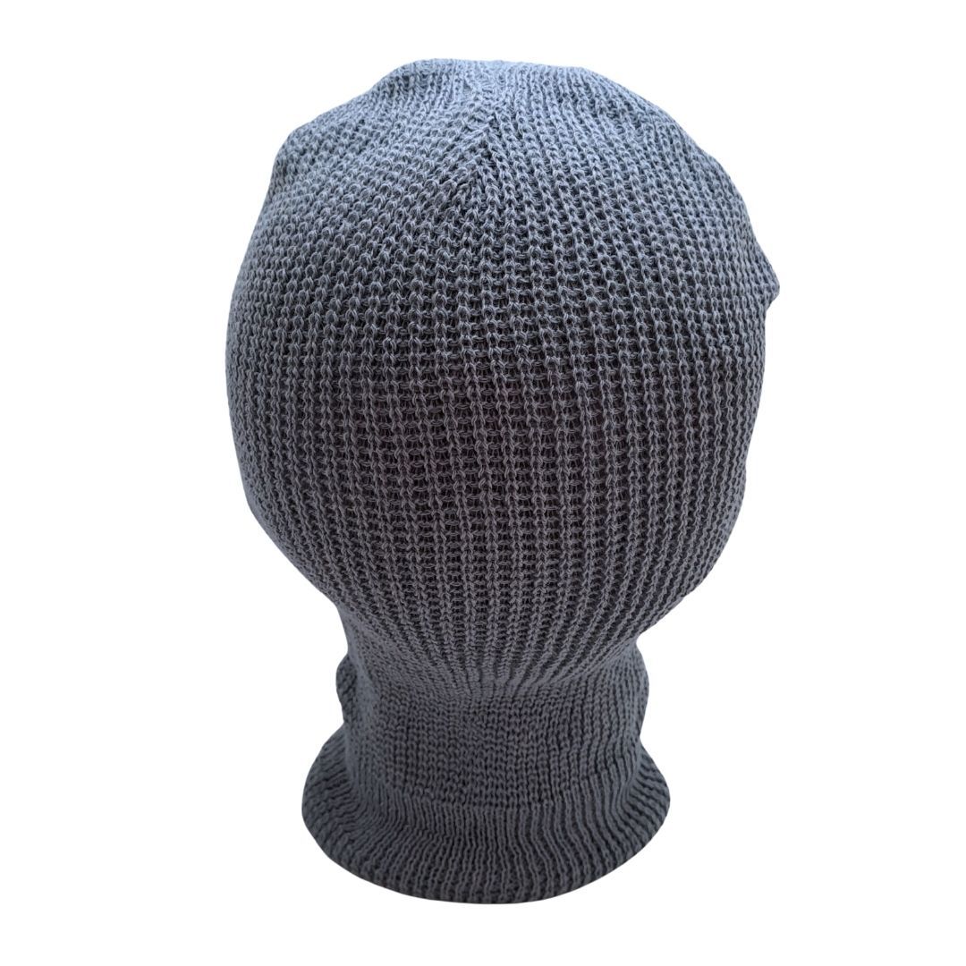 GRAY Knitted 2-Hole Thermal Balaclava GREY Full Face Ski Mask & Neck Warmer FM12 Extreme Cold Weather Winter Knit Heavy Duty Tactical Military Uniform Hunting Hiking Mountaineering Gaiter Long Warm