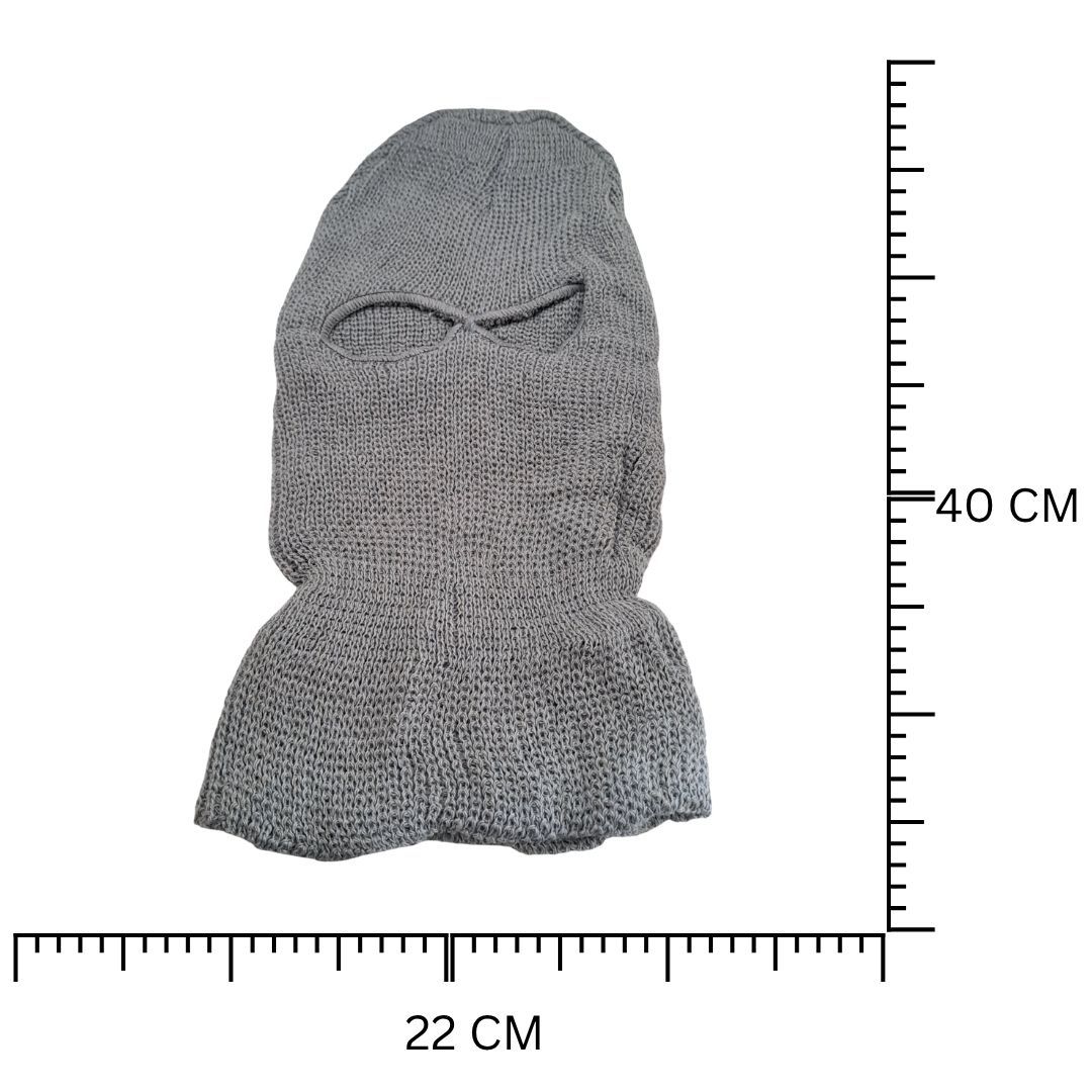 GRAY Knitted 2-Hole Thermal Balaclava GREY Full Face Ski Mask & Neck Warmer FM12 Extreme Cold Weather Winter Knit Heavy Duty Tactical Military Uniform Hunting Hiking Mountaineering Gaiter Long Warm