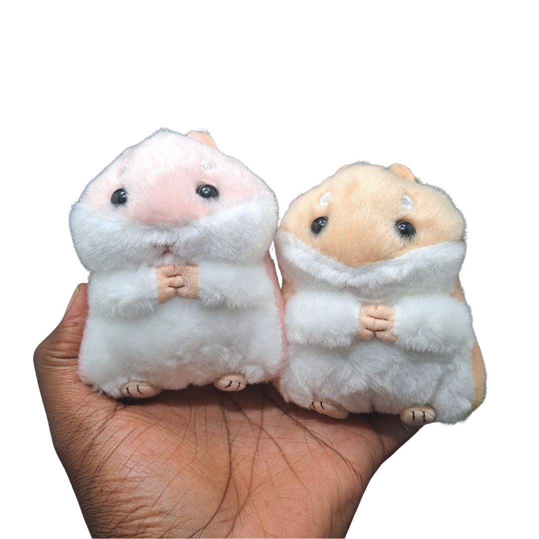 Plush 3D Hamster Keychain Soft Mini Stuffed Animal Key Ring for Bags Car Pendants Keyholder Keyring Toy Doll Decoration Gift for Birthday Graduation Wedding Anniversary Labubu Handbag Cute PINK BROWN