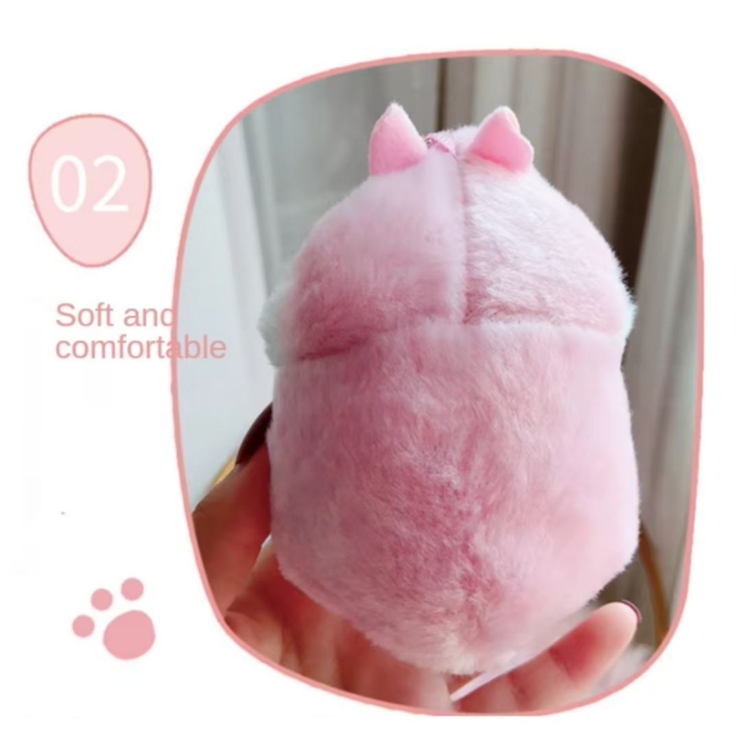 Plush 3D Hamster Keychain Soft Mini Stuffed Animal Key Ring for Bags Car Pendants Keyholder Keyring Toy Doll Decoration Gift for Birthday Graduation Wedding Anniversary Labubu Handbag Cute PINK BROWN
