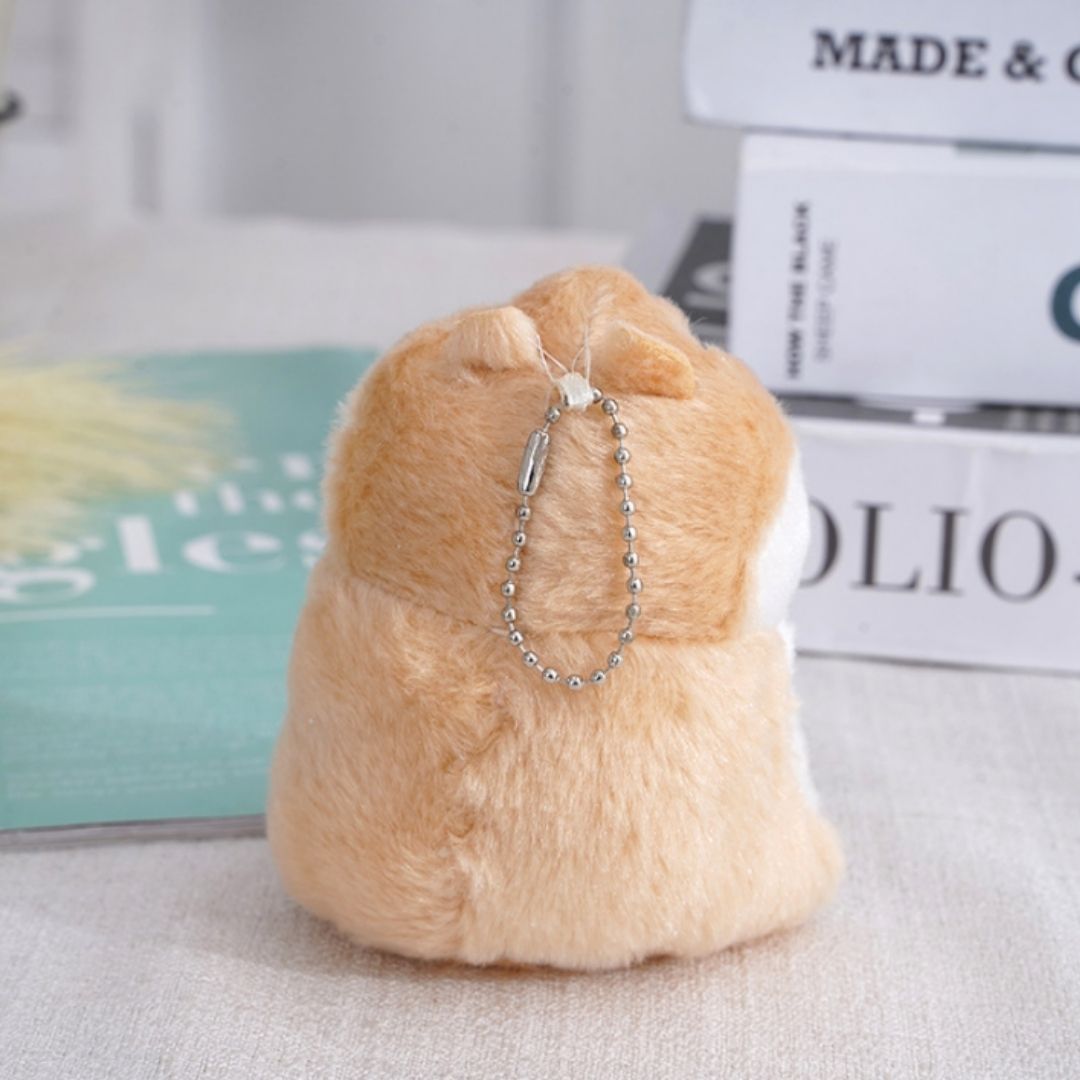 Cute 3D Hamster Plush Keychain BROWN Soft Mini Stuffed Animal Bag Charm Keyholder Keyring Toy Doll Decoration Gift for Women Ladies Girls Daughter Sister Mother Wife Girlfriend Kids Child Adult