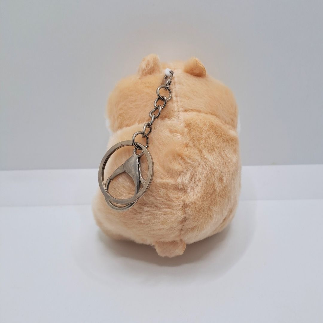Plush Hamster 3D Keychain BROWN Soft Mini Fluffy Animal Bag Charm & Car Pendant for Women, Girls & Kids Keyholder Keyring Toy Doll Gift for Christmas Valentines Day Pig Pom Fur Ball Kawaii