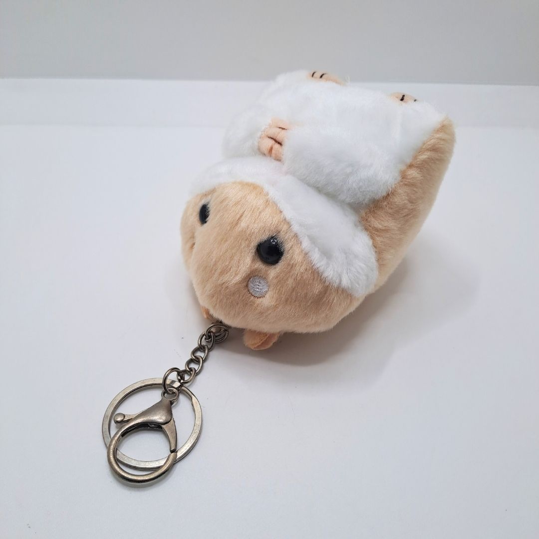 Plush Hamster 3D Keychain BROWN Soft Mini Fluffy Animal Bag Charm & Car Pendant for Women, Girls & Kids Keyholder Keyring Toy Doll Gift for Christmas Valentines Day Pig Pom Fur Ball Kawaii