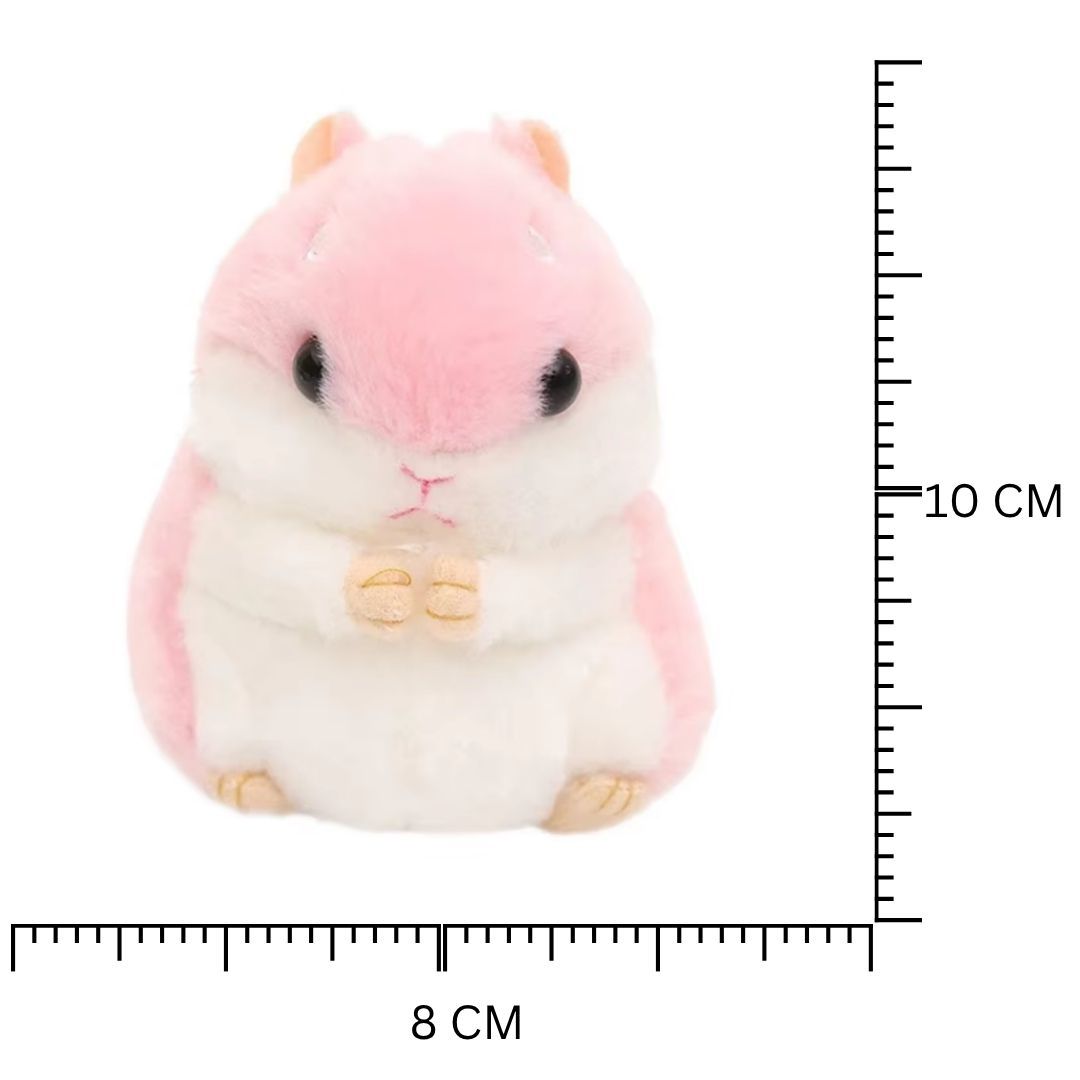 PINK Plush 3D Hamster Keychain Soft Mini Stuffed Animal Key Ring for Bags & Car Pendants Keyholder Keyring Toy Doll Decoration Gift for Birthday Graduation Wedding Anniversary Labubu Handbag Cute Baby