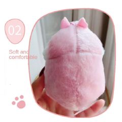 PINK Plush 3D Hamster Keychain Soft Mini Stuffed Animal Key Ring for Bags & Car Pendants Keyholder Keyring Toy Doll Decoration Gift for Birthday Graduation Wedding Anniversary Labubu Handbag Cute Baby