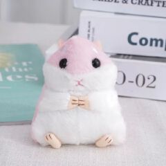PINK Plush 3D Hamster Keychain Soft Mini Stuffed Animal Key Ring for Bags & Car Pendants Keyholder Keyring Toy Doll Decoration Gift for Birthday Graduation Wedding Anniversary Labubu Handbag Cute Baby