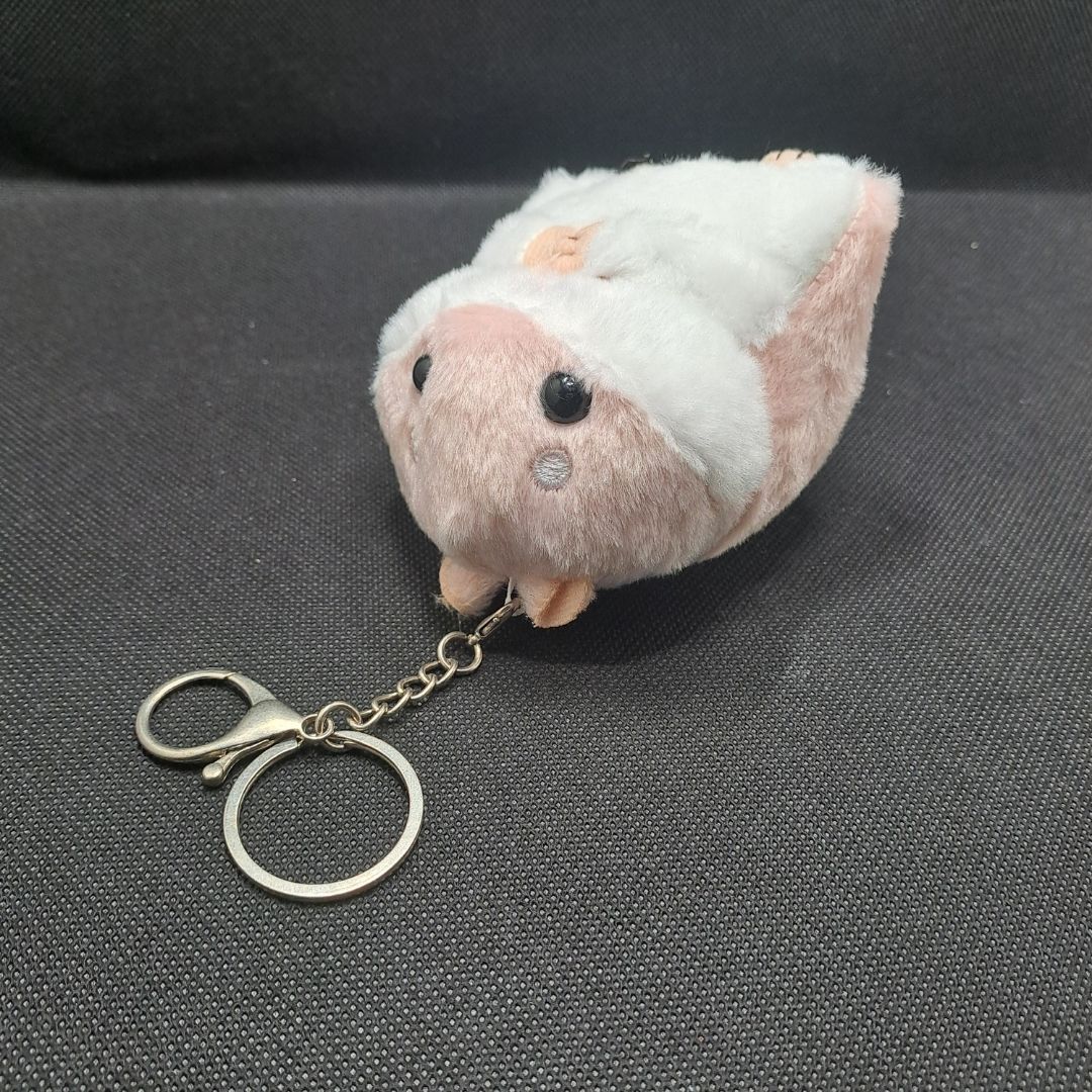 Plush Hamster 3D Keychain PINK Soft Mini Fluffy Animal Bag Charm & Car Pendant for Women, Girls & Kids Keyholder Keyring Toy Doll Gift for Christmas Valentines Day Pig PomPom Fur Ball Kawaii Birthday