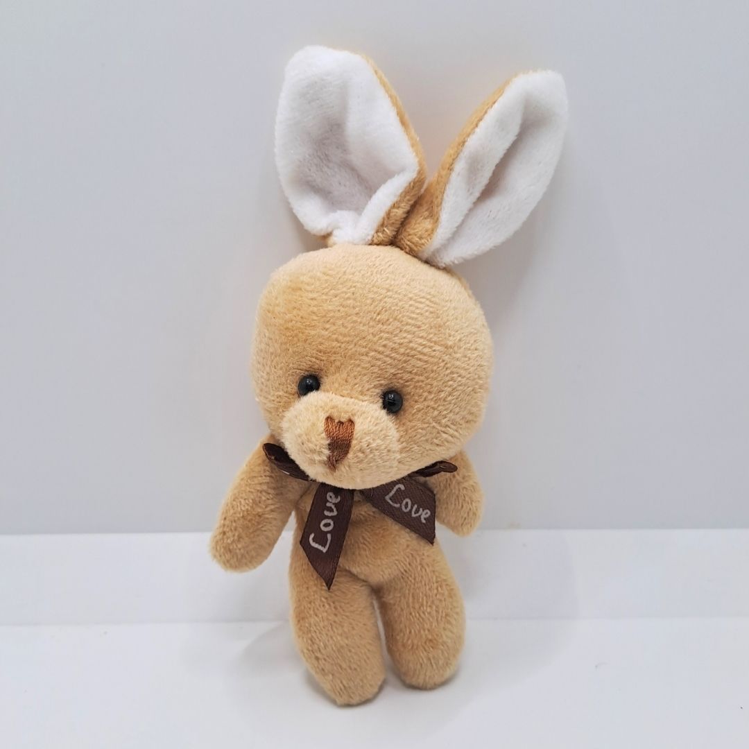 Cute Bunny Plush Keychain BEIGE Soft Rabbit Keyholder Pendant for Bag Car Mirror Gift Teddy Bear Unique Women Girls Ladies Wife Girlfriend Sister Mother BROWN Birthday Valentines Day Labubu Cartoon