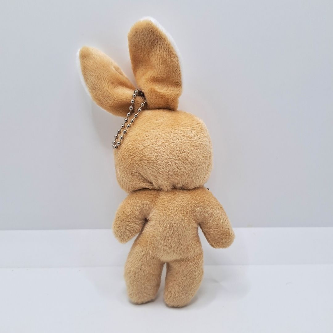 Cute Bunny Plush Keychain BEIGE Soft Rabbit Keyholder Pendant for Bag Car Mirror Gift Teddy Bear Unique Women Girls Ladies Wife Girlfriend Sister Mother BROWN Birthday Valentines Day Labubu Cartoon