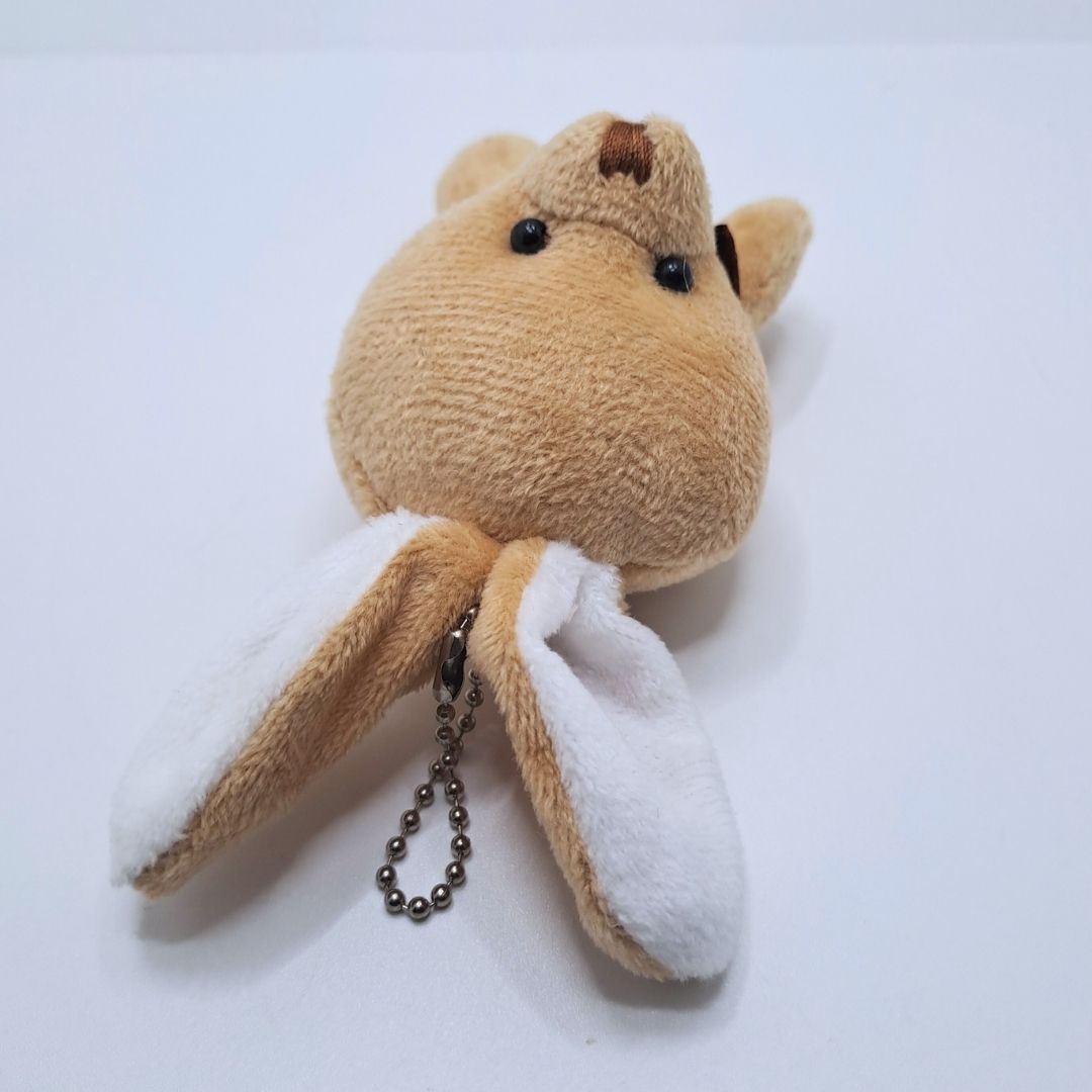 Cute Bunny Plush Keychain BEIGE Soft Rabbit Keyholder Pendant for Bag Car Mirror Gift Teddy Bear Unique Women Girls Ladies Wife Girlfriend Sister Mother BROWN Birthday Valentines Day Labubu Cartoon
