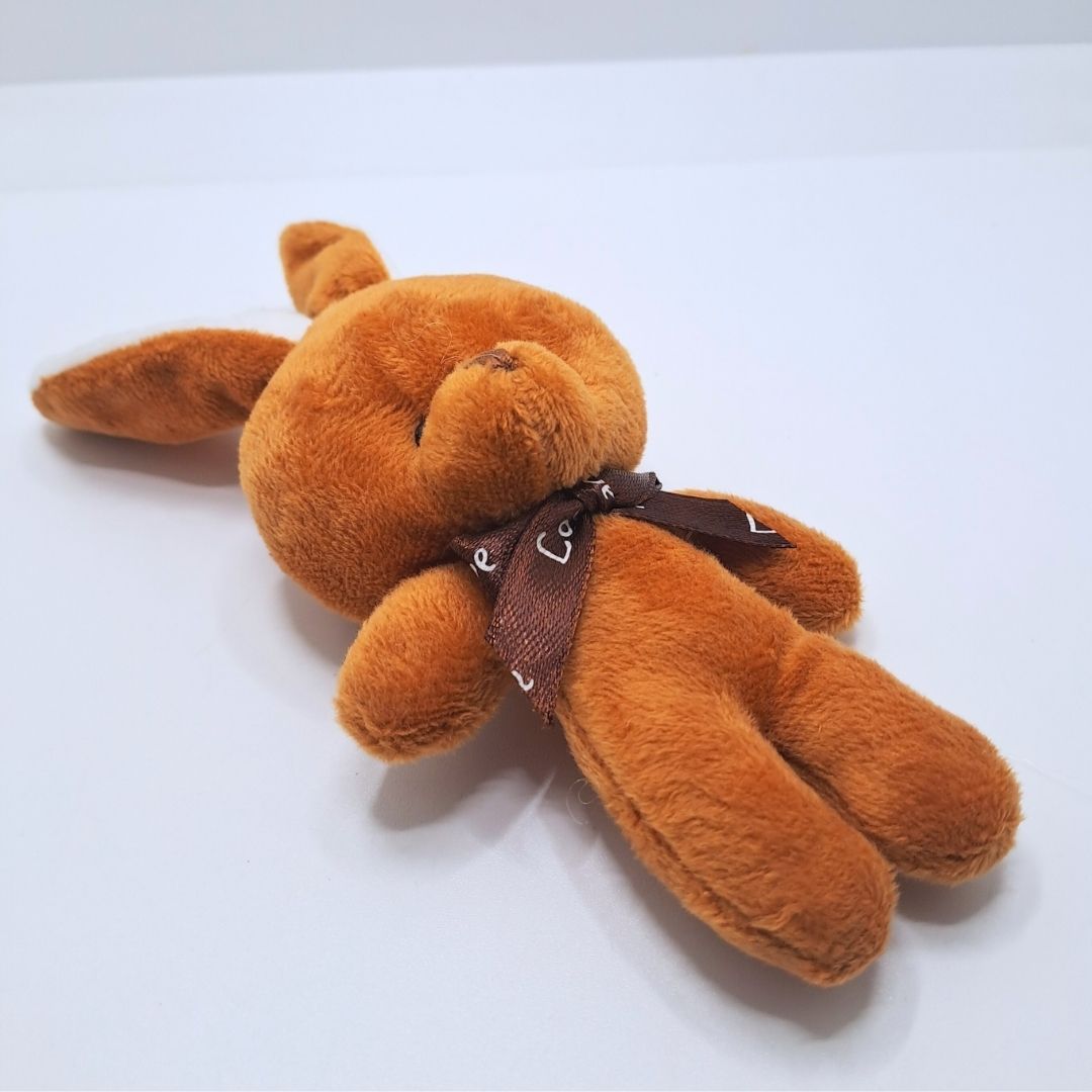 Cute Rabbit Plush Keychain with Bowtie CINNAMON Soft Stuffed Animal for Bag Car Mirror Gift for Women Girls Easter Keyholder Teddy Bear Wedding Birthday Graduation Valentines Day Colorful Party ORANGE