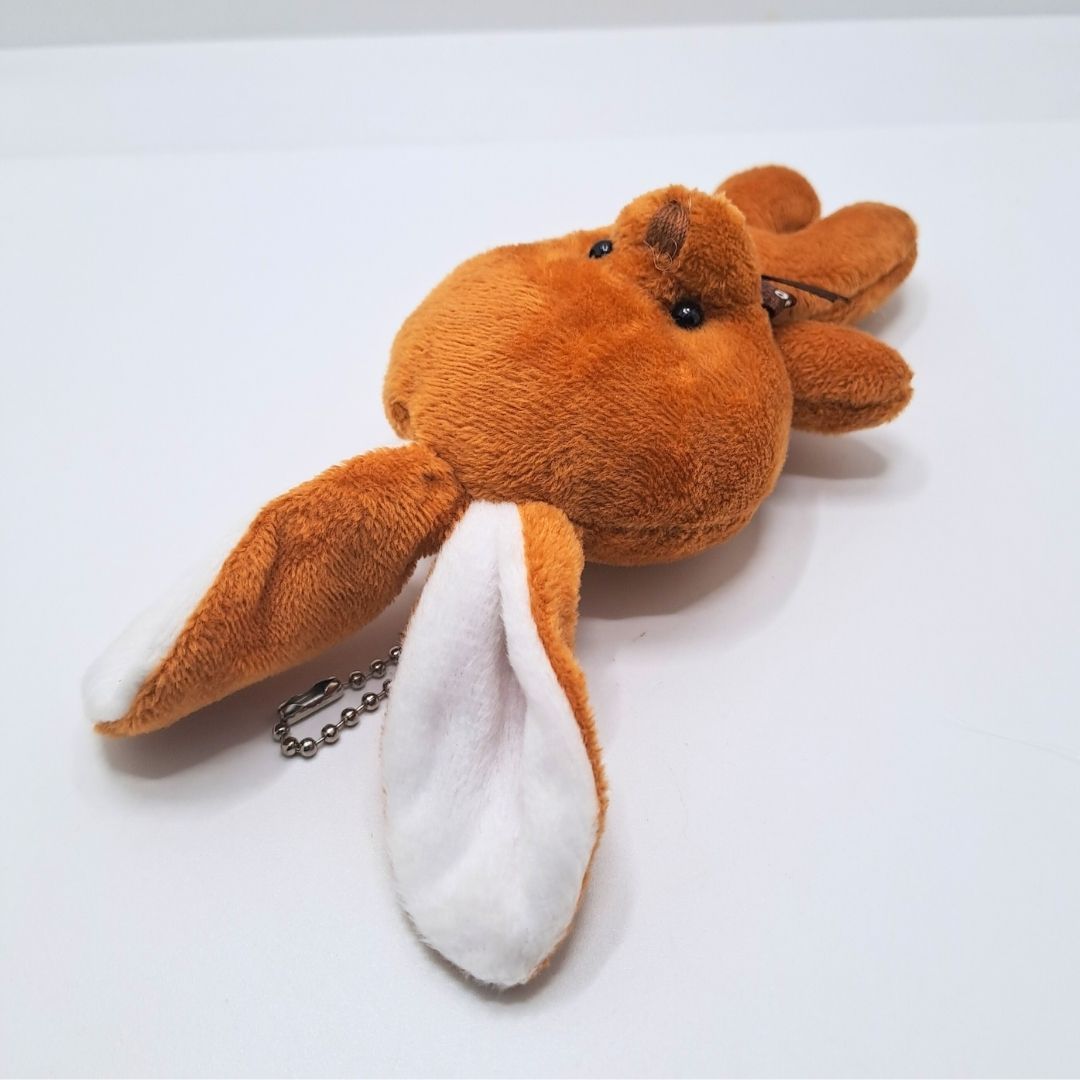 Cute Rabbit Plush Keychain with Bowtie CINNAMON Soft Stuffed Animal for Bag Car Mirror Gift for Women Girls Easter Keyholder Teddy Bear Wedding Birthday Graduation Valentines Day Colorful Party ORANGE