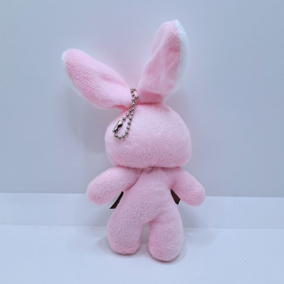 Cute Little Rabbit Bunny Plush PINK Keyholder Bag Pendant Cartoon Party Hare Gift for Kids Women Girls Ladies Wife Girlfriend Sister Mother Friend Valentines Day Birthday Wedding Graduation Couple