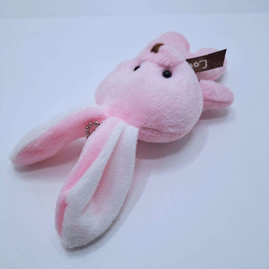 Cute Little Rabbit Bunny Plush PINK Keyholder Bag Pendant Cartoon Party Hare Gift for Kids Women Girls Ladies Wife Girlfriend Sister Mother Friend Valentines Day Birthday Wedding Graduation Couple