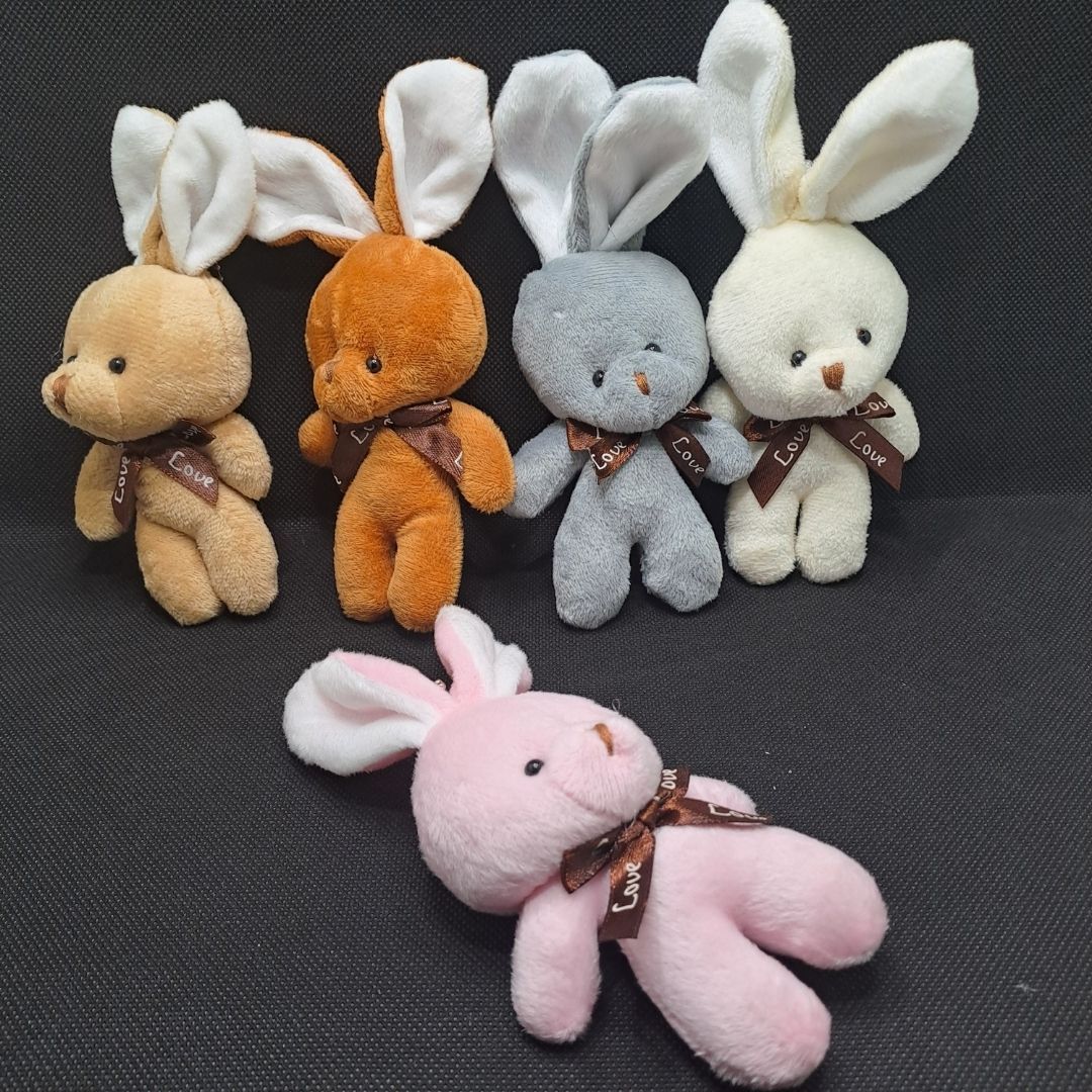 Cute Little Rabbit Bunny Plush PINK Keyholder Bag Pendant Cartoon Party Hare Gift for Kids Women Girls Ladies Wife Girlfriend Sister Mother Friend Valentines Day Birthday Wedding Graduation Couple