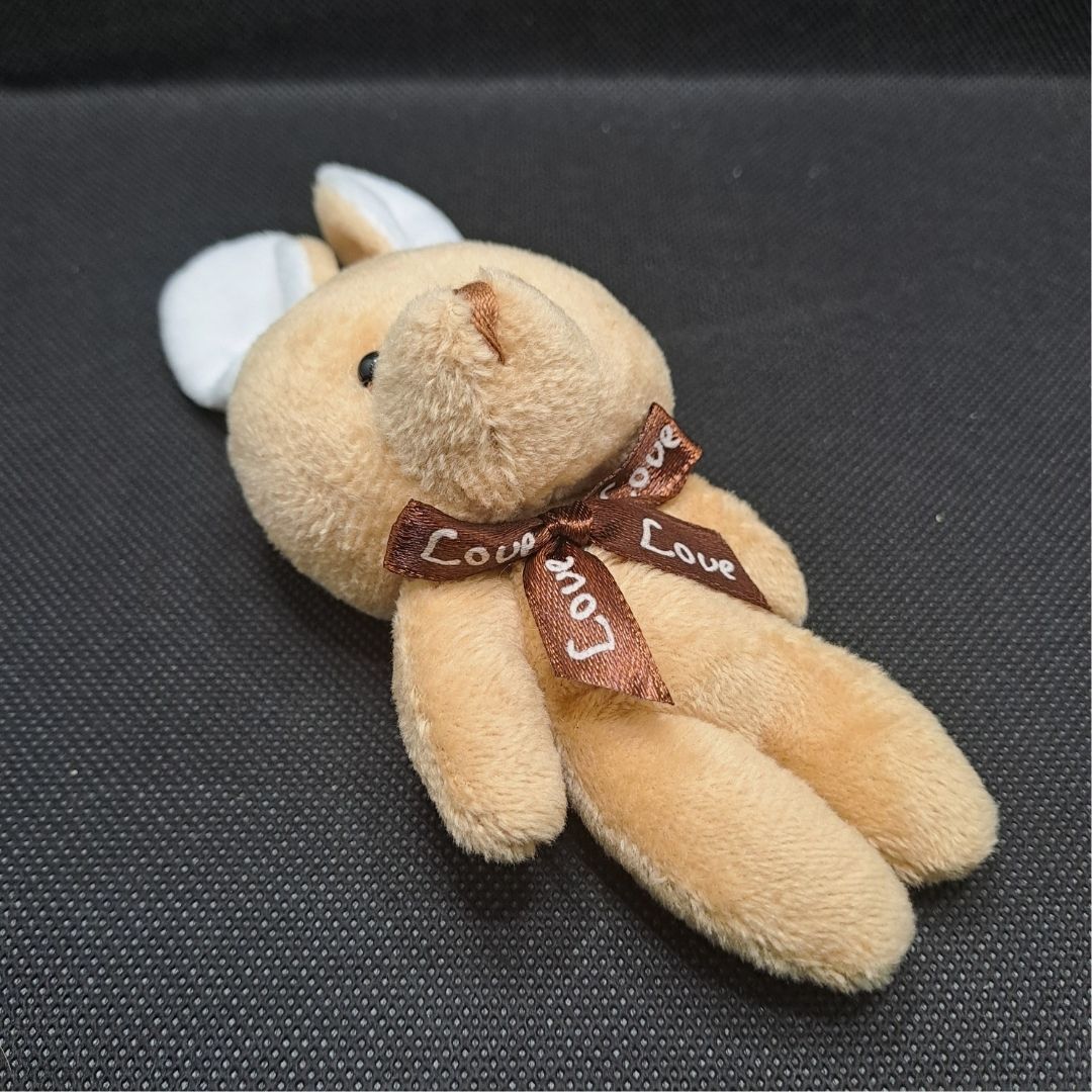 Cute Little Rabbit Bunny Plush Keyholder Bag Pendant Cartoon Party Hare Gift for Kids Women Girls Ladies Wife Girlfriend Sister Mother Friend Keychain Beige Brown Tan Khaki Valentine's Day Keyring