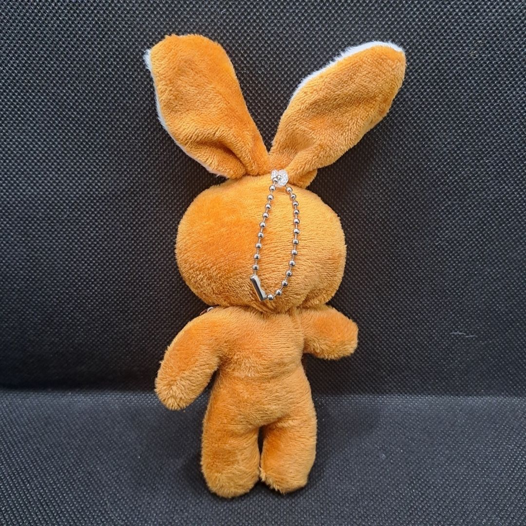 Cute Rabbit Bunny Plush Keychain 3D Stuffed Animal Bag Charm Gift Key Holder Car Handbag Pendant Backpack Decoration Dating Date Soft New Year Wife Girlfriend Sister Cinnamon Brown Deep Burnt Orange