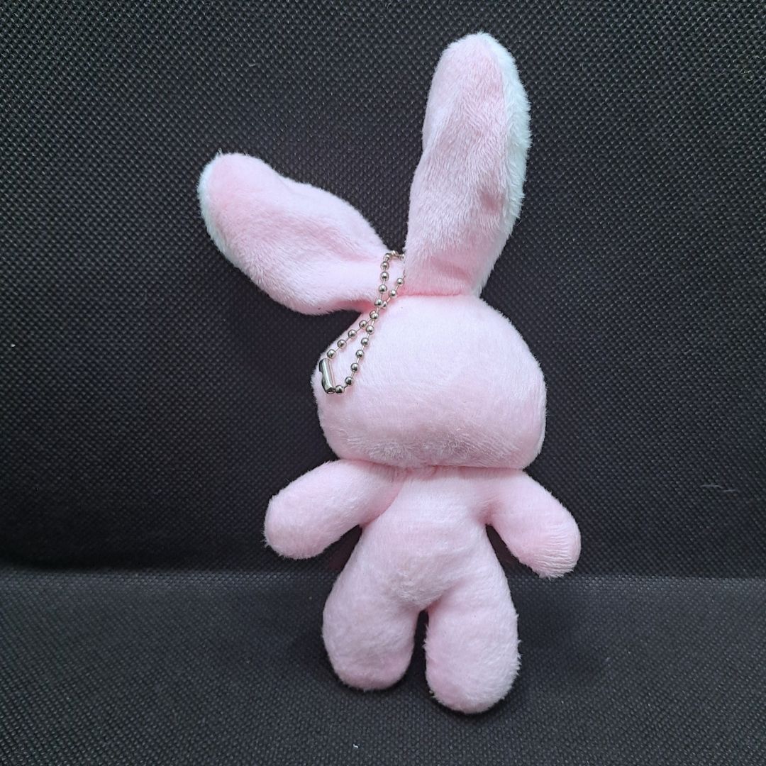 Cute Bunny Plush Keychain PINK Soft Rabbit Keyholder Pendant for Bag Car Mirror Gift Teddy Bear Unique Women Girls Ladies Wife Girlfriend Sister Mother Friend Birthday Valentines Day Labubu Cartoon