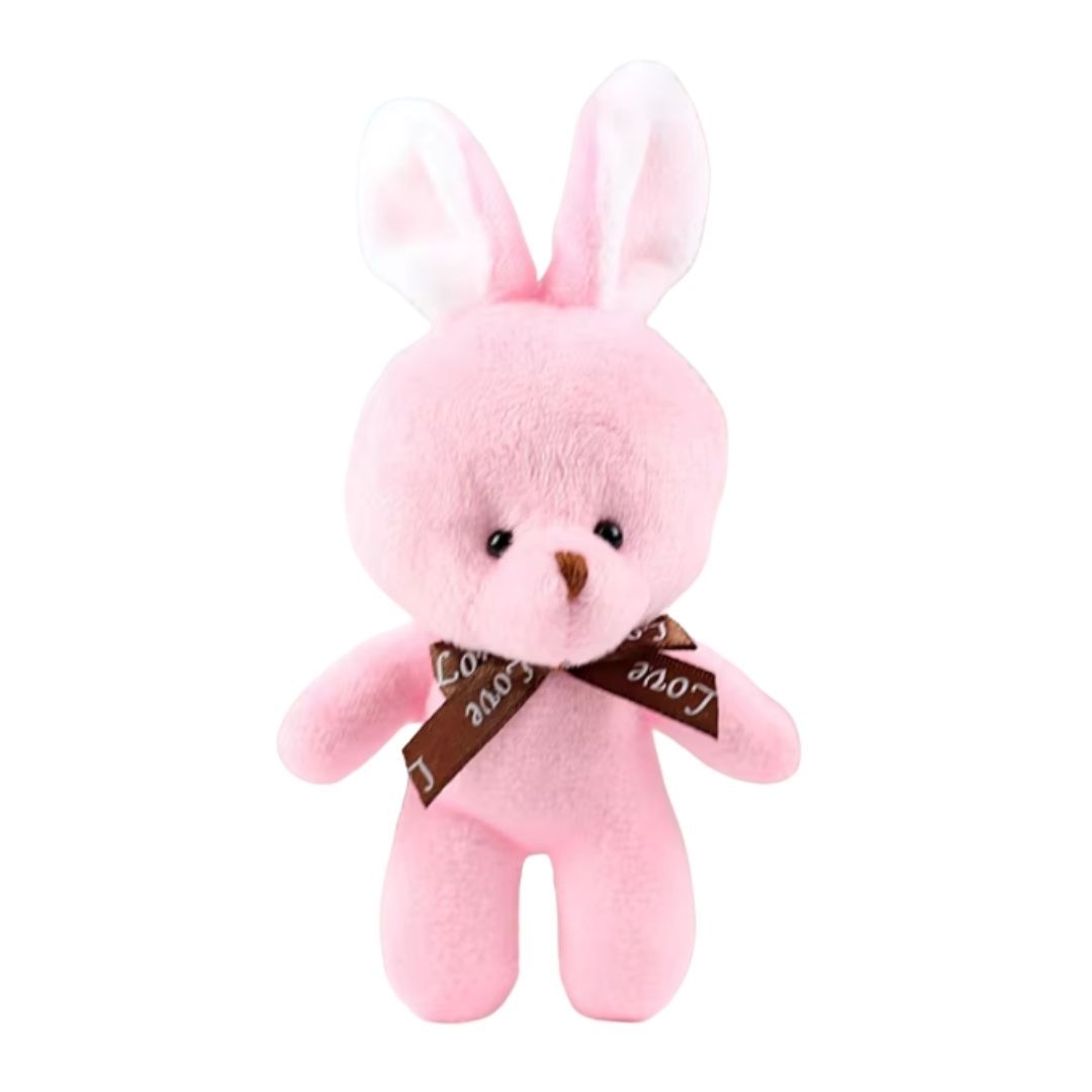 Cute Bunny Plush Keychain PINK Soft Rabbit Keyholder Pendant for Bag Car Mirror Gift Teddy Bear Unique Women Girls Ladies Wife Girlfriend Sister Mother Friend Birthday Valentines Day Labubu Cartoon