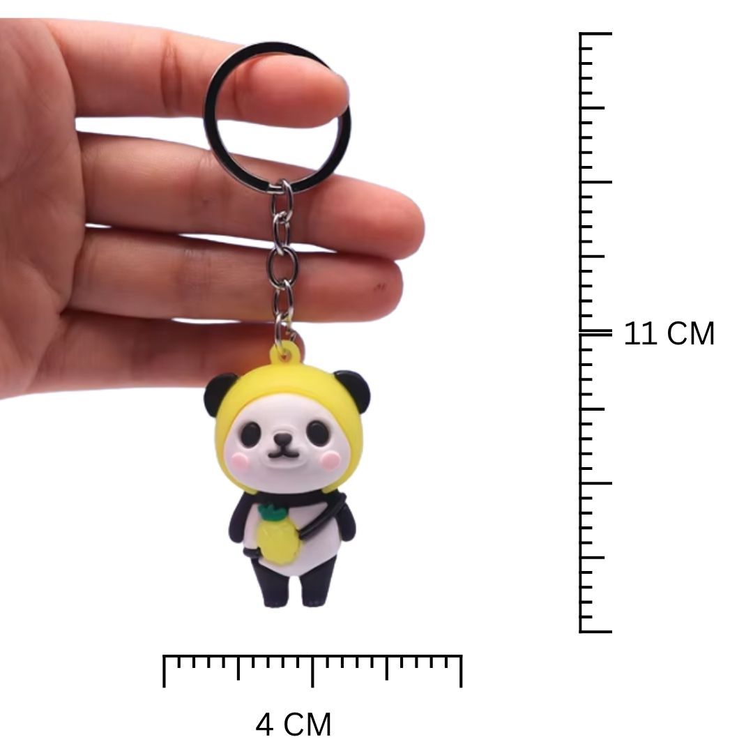 3D Cute Panda PVC Silicone Keychain Kawaii Cartoon Mini Doll Keyring for Bags Cars Gift Pendant Kids Girls Women Keyholder Ladies Girlfriend Sister Mother Child Children Kids Couple Souvenir Daughter