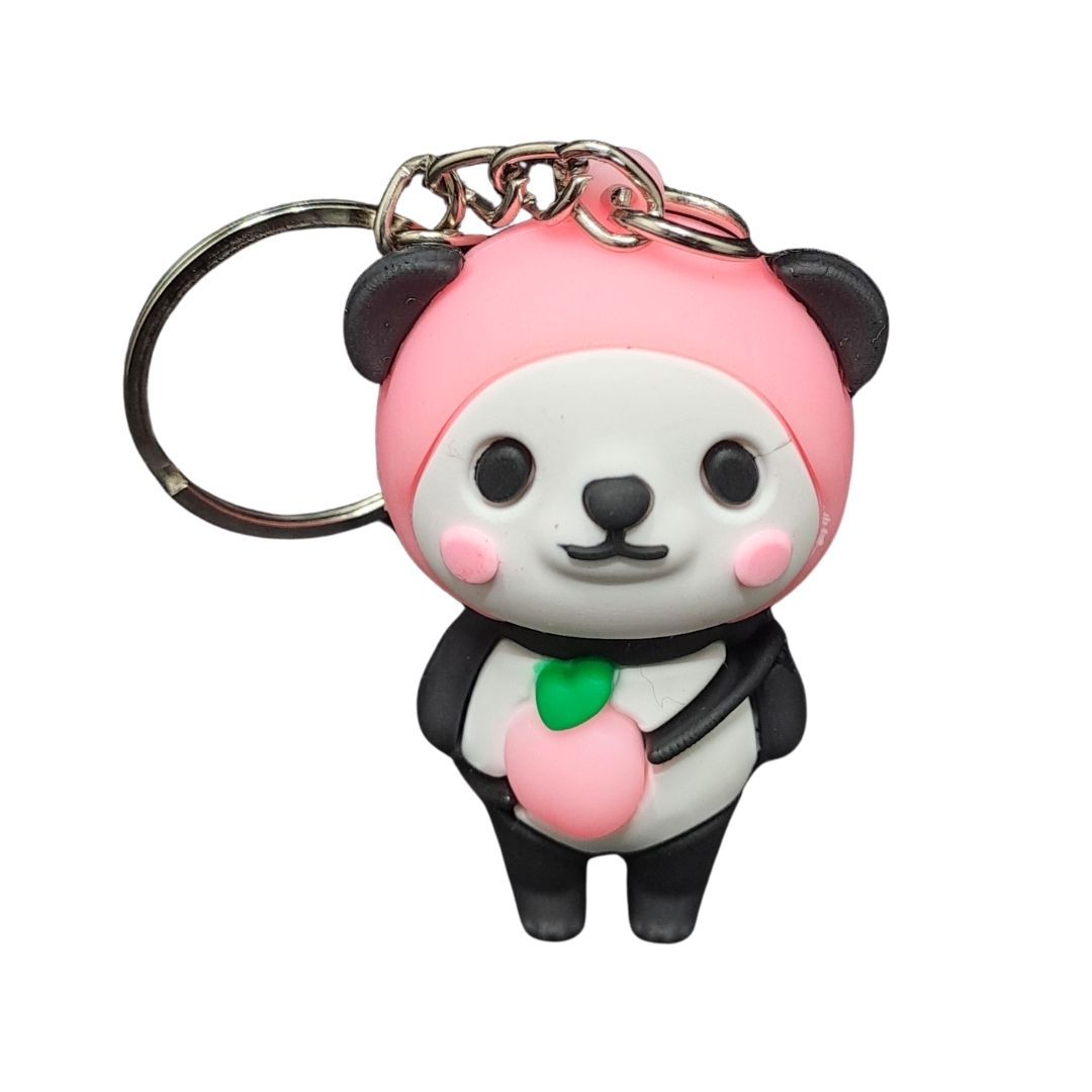 3D Cute Panda Silicone Keychain PINK Kung Fu Anime Animal Key Ring with Carabiner for Bags & Keys (Kawaii Gift for Women, Wife & Girls) Pendant Keyholder Birthday Valentine’s Day Unique Souvenirs